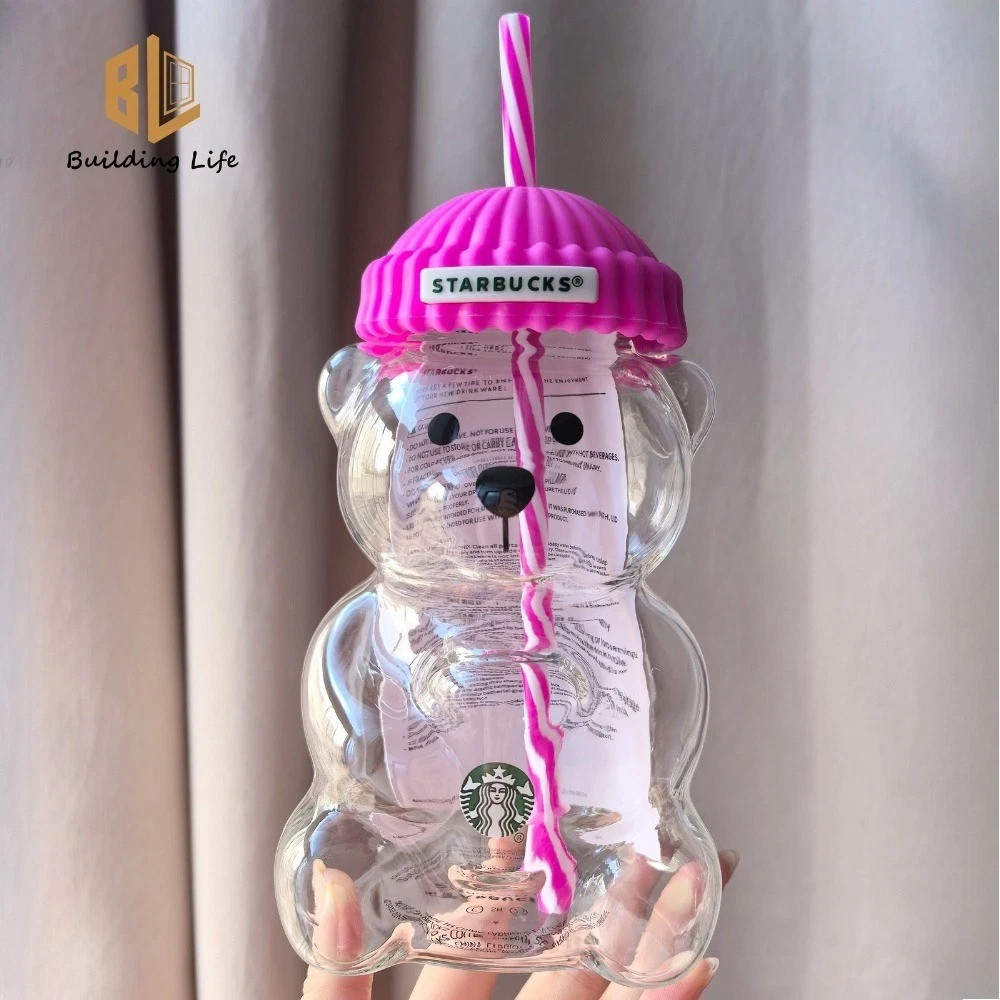 2026 Starbucks Bearista Rose Red Bear Glass Tumbler Cold Cup w/ Straw 2026 Starbucks Bearista Rose Red Bear Glass Tumbler Cold Cup w/ Straw