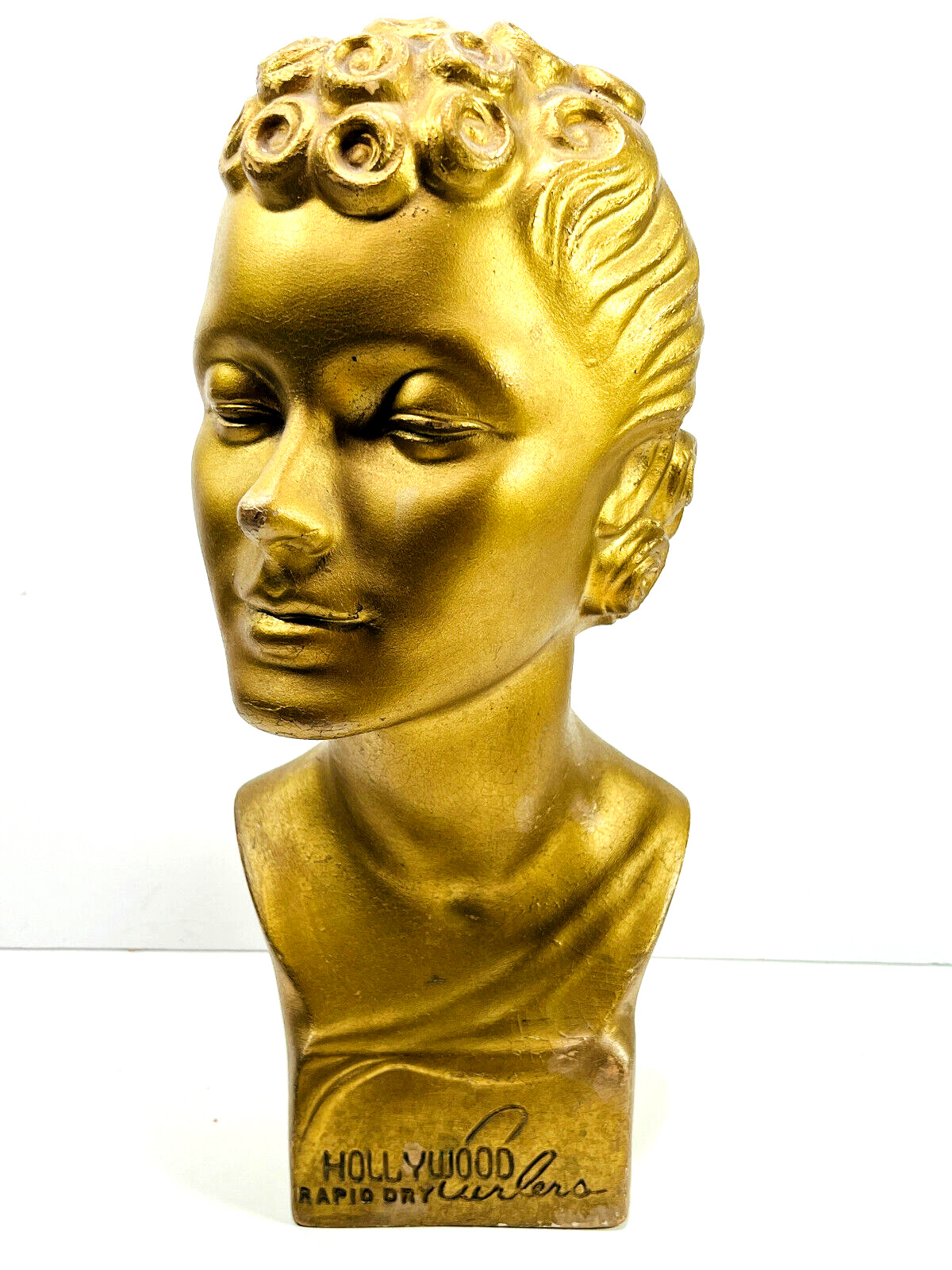 RARE 20's Hollywood Rapid Dry Curlers Gold Store Advertising Display Mannequin RARE 20's Hollywood Rapid Dry Curlers Gold Store Advertising Display Mannequin