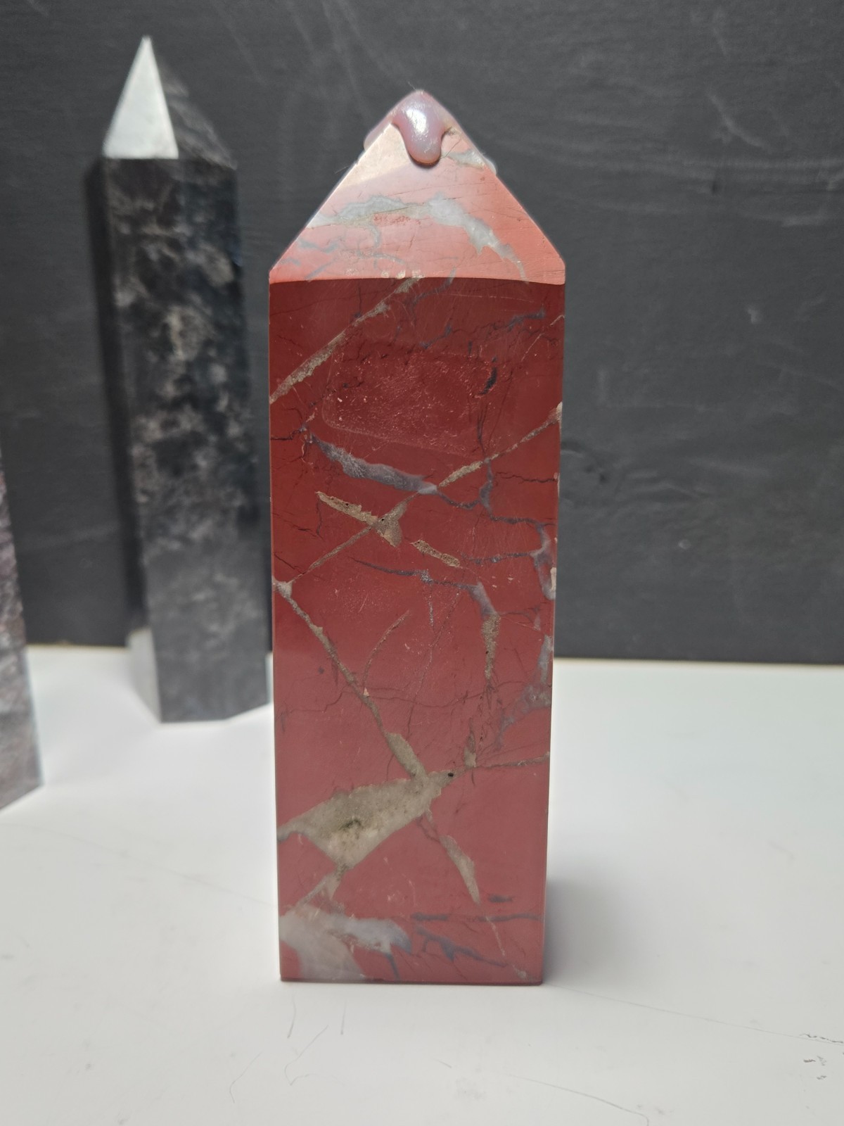 DEEP GORGEOUS RED CHUNKY RED JASPER w/ some quartz tower 6.25x2x1.75in P33 DEEP GORGEOUS RED CHUNKY RED JASPER w/ some quartz tower 6.25x2x1.75in P33