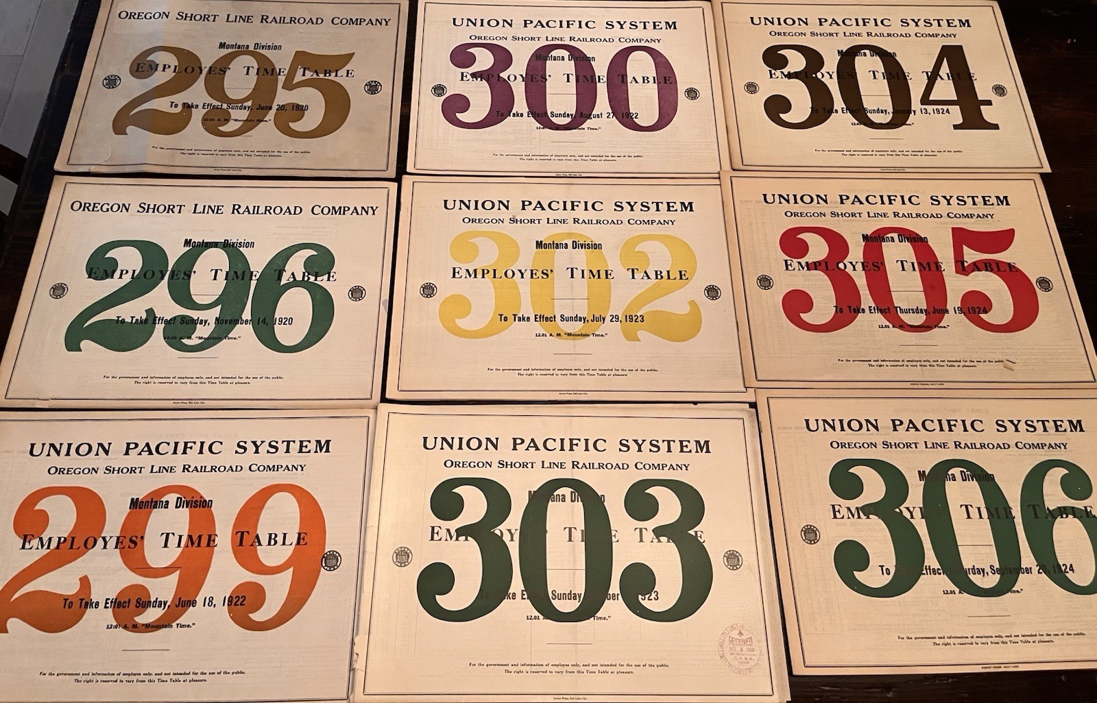 Union Pacific Employee Timetables –Montana Division Lot of 23 *MINT* Union Pacific Employee Timetables –Montana Division Lot of 23 *MINT*