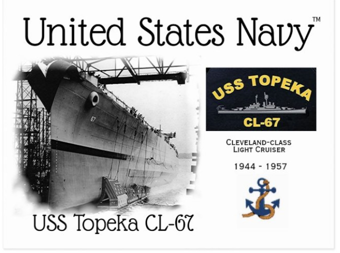 USS TOPEKA CL-67 CRUISER   -  Postcard