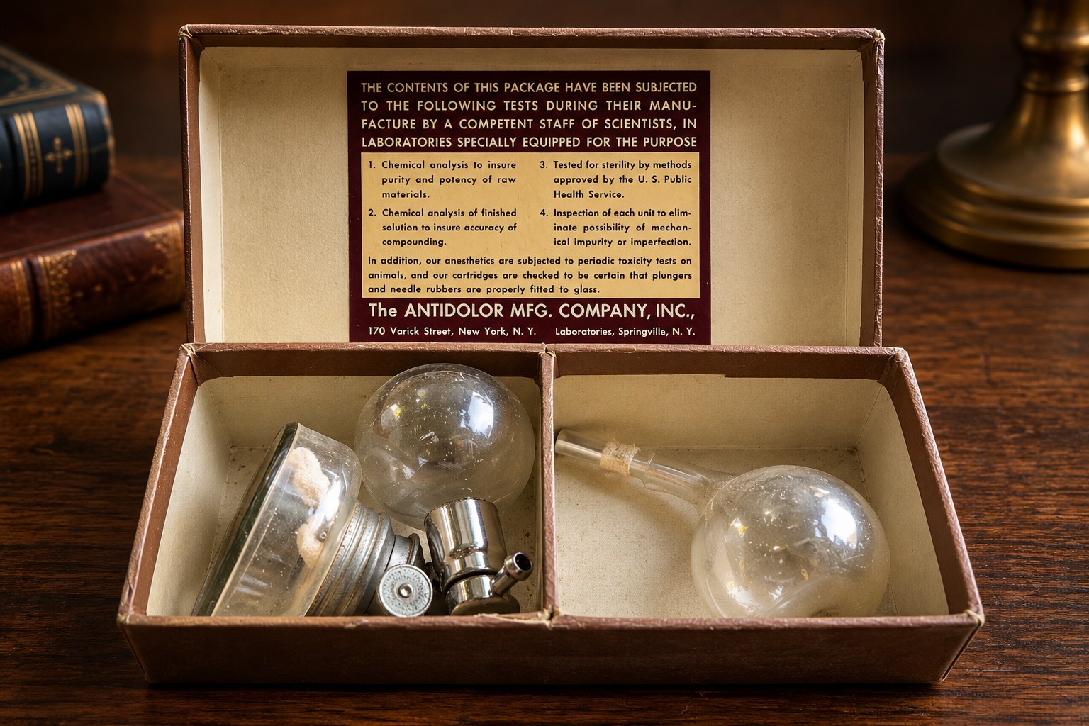 Vintage DeVilbiss Glass Medical Atomizer Dental Instrument Set w/ Novocain...
