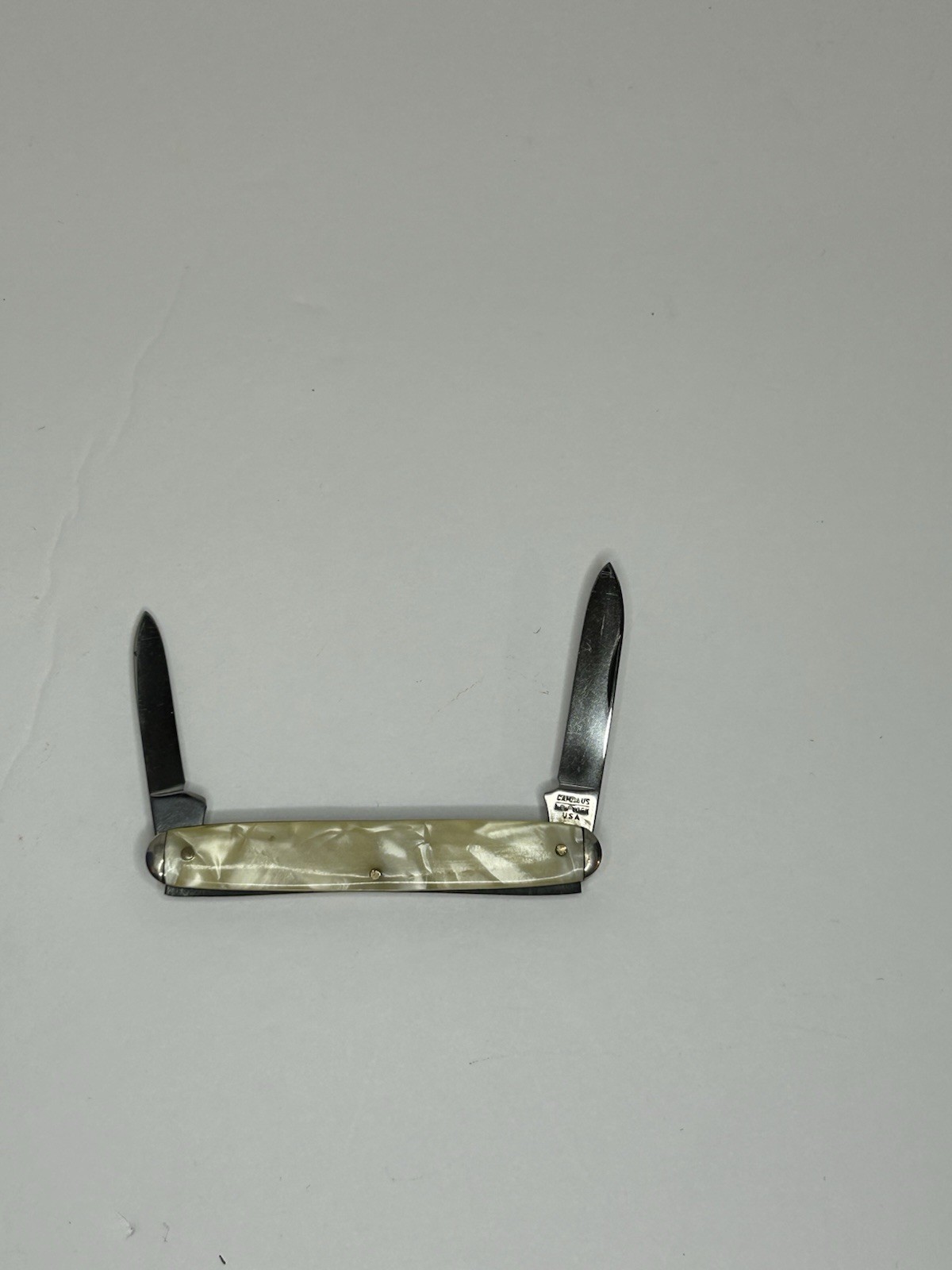 Pocket Folding Knife #49 Vintage Camillus New York USA Tuxedo Cracked Ice Handle Pocket Folding Knife #49 Vintage Camillus New York USA Tuxedo Cracked Ice Handle