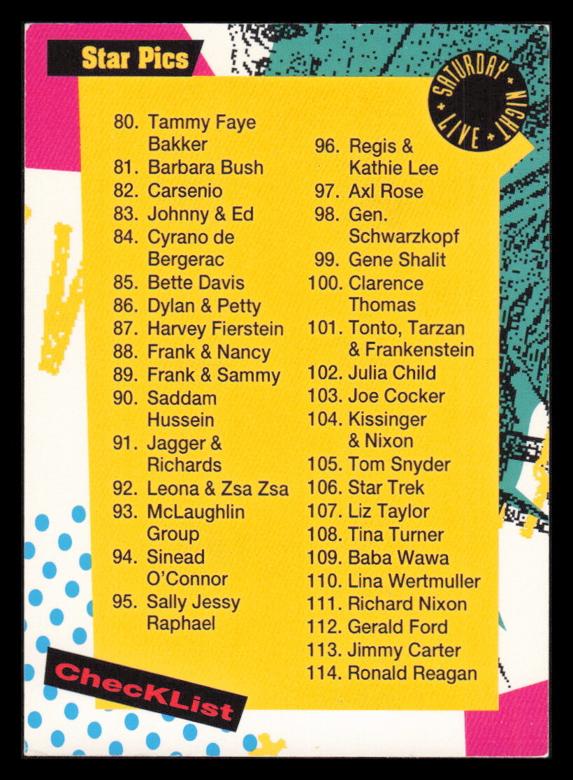 1992 Star Pics Saturday Night Live SNL Cards You Pick Choose READ VG & Better 1992 Star Pics Saturday Night Live SNL Cards You Pick Choose READ VG & Better