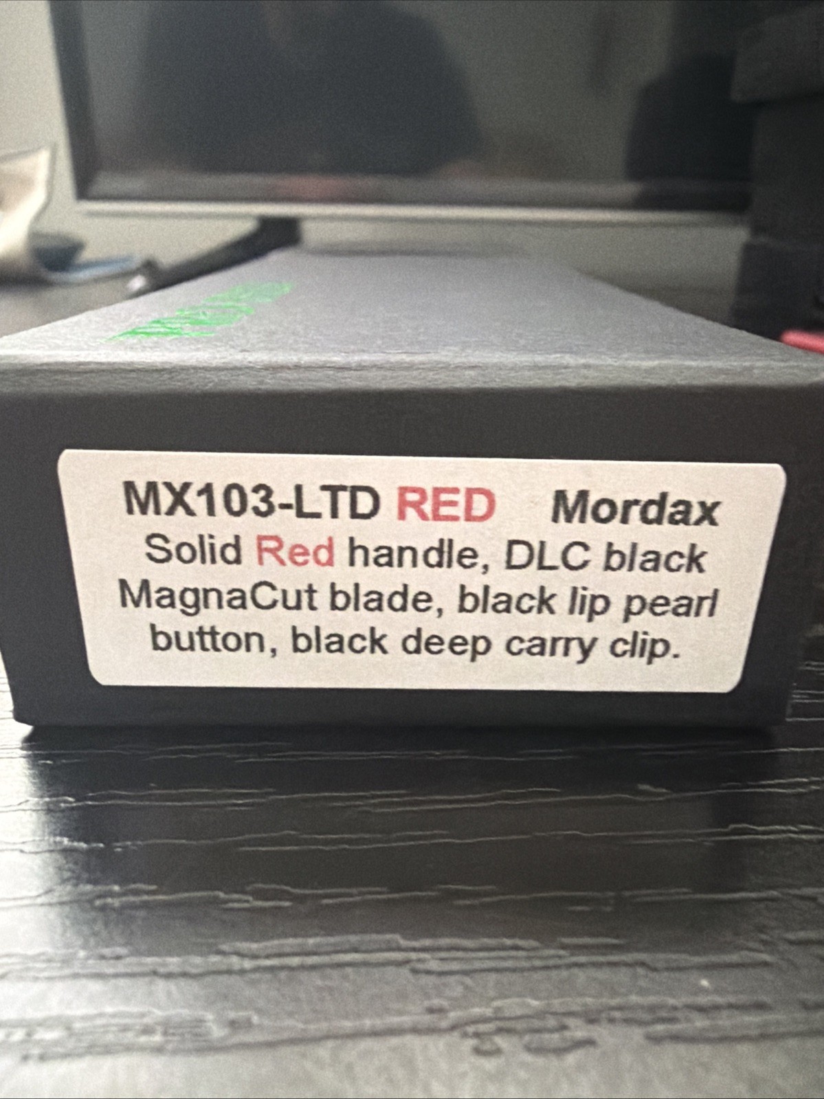 ProTech Mordax Manual Magnacut Drop Point DLC Red Aluminum Scales MX103 -LTD ProTech Mordax Manual Magnacut Drop Point DLC Red Aluminum Scales MX103 -LTD