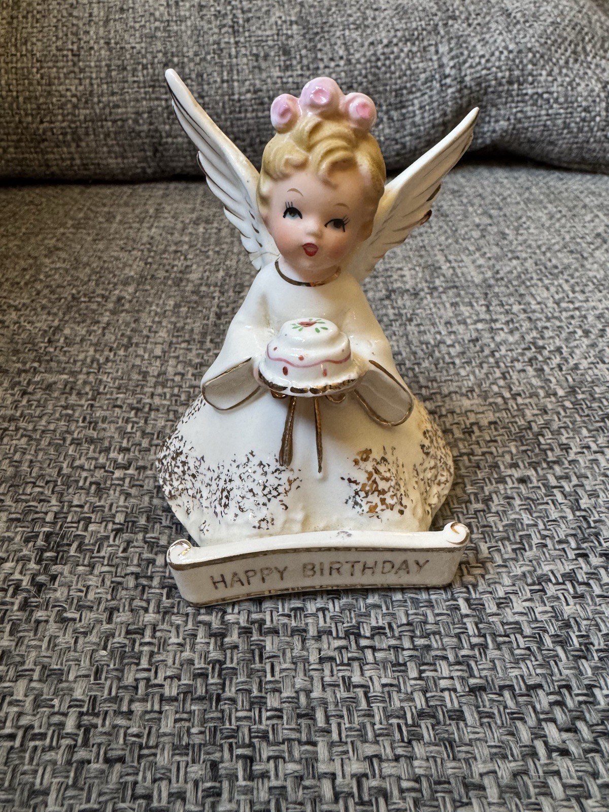 Vintage Japan Happy Birthday Angel Girl Cake Read Description