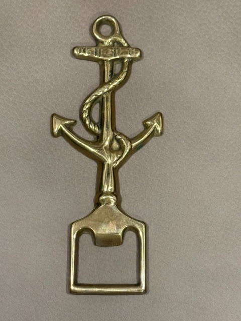 VINTAGE Anchor Brass Beverage Can Bottle Opener Metal Barware Nautical VINTAGE Anchor Brass Beverage Can Bottle Opener Metal Barware Nautical