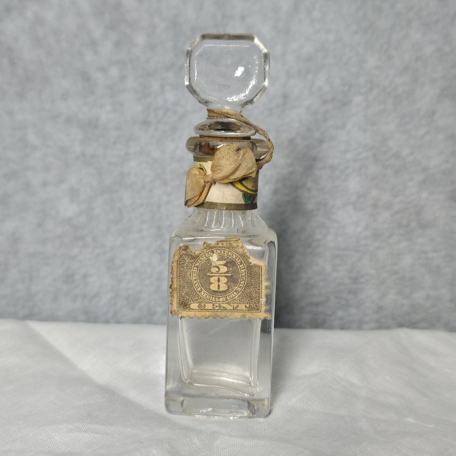 Vintage Wrights White Rose Perfume Bottle Glass Stopper Tax Seal Antique Decor Vintage Wrights White Rose Perfume Bottle Glass Stopper Tax Seal Antique Decor
