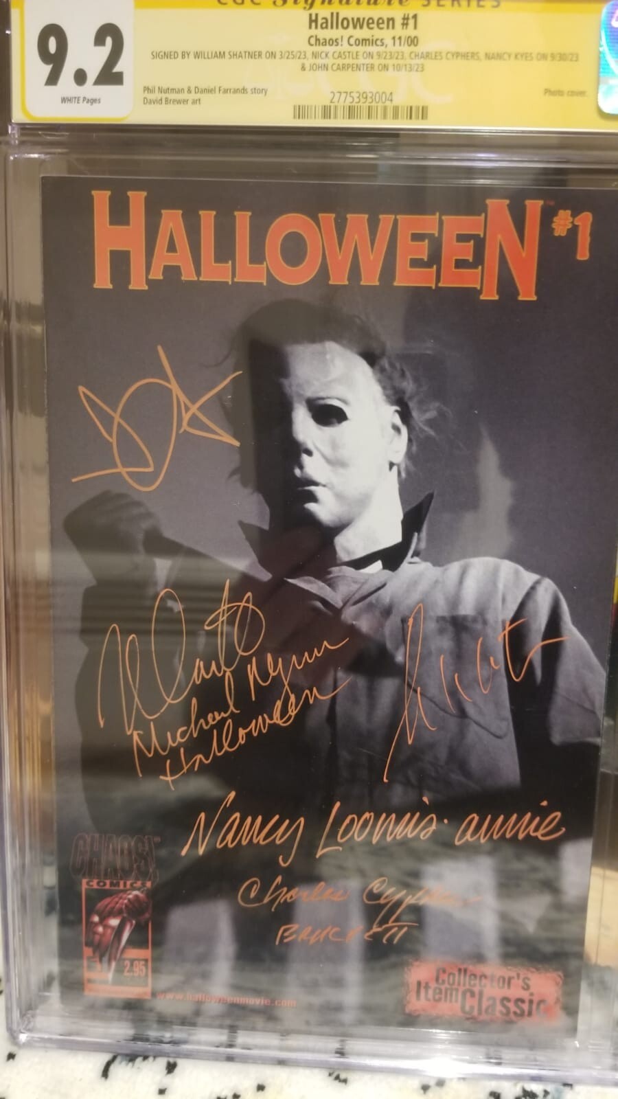 HALLOWEEN #1 CGC 9.2 SIGNED 5X Chaos Comics photo SHATNER CARPENTER CASTLE etc HALLOWEEN #1 CGC 9.2 SIGNED 5X Chaos Comics photo SHATNER CARPENTER CASTLE etc