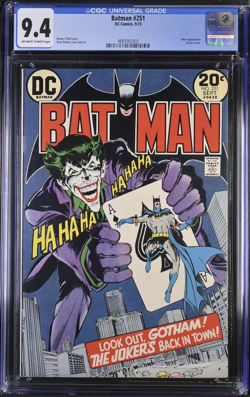 Batman #251 CGC 9.4 Incredible Looking Book 1973 Vol 1 Classic Joker Cover