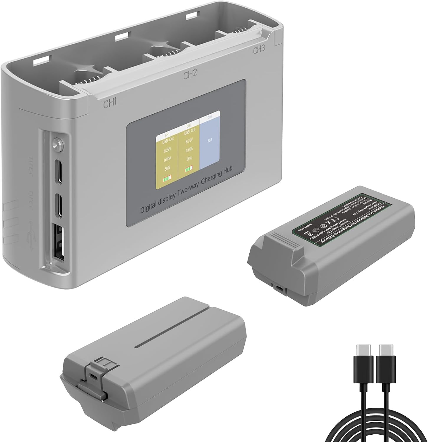 Mini 4K/Mini 2 Battery 2Pack with Charging Station, Intelligent Batteries for DJ Mini 4K/Mini 2 Battery 2Pack with Charging Station, Intelligent Batteries for DJ