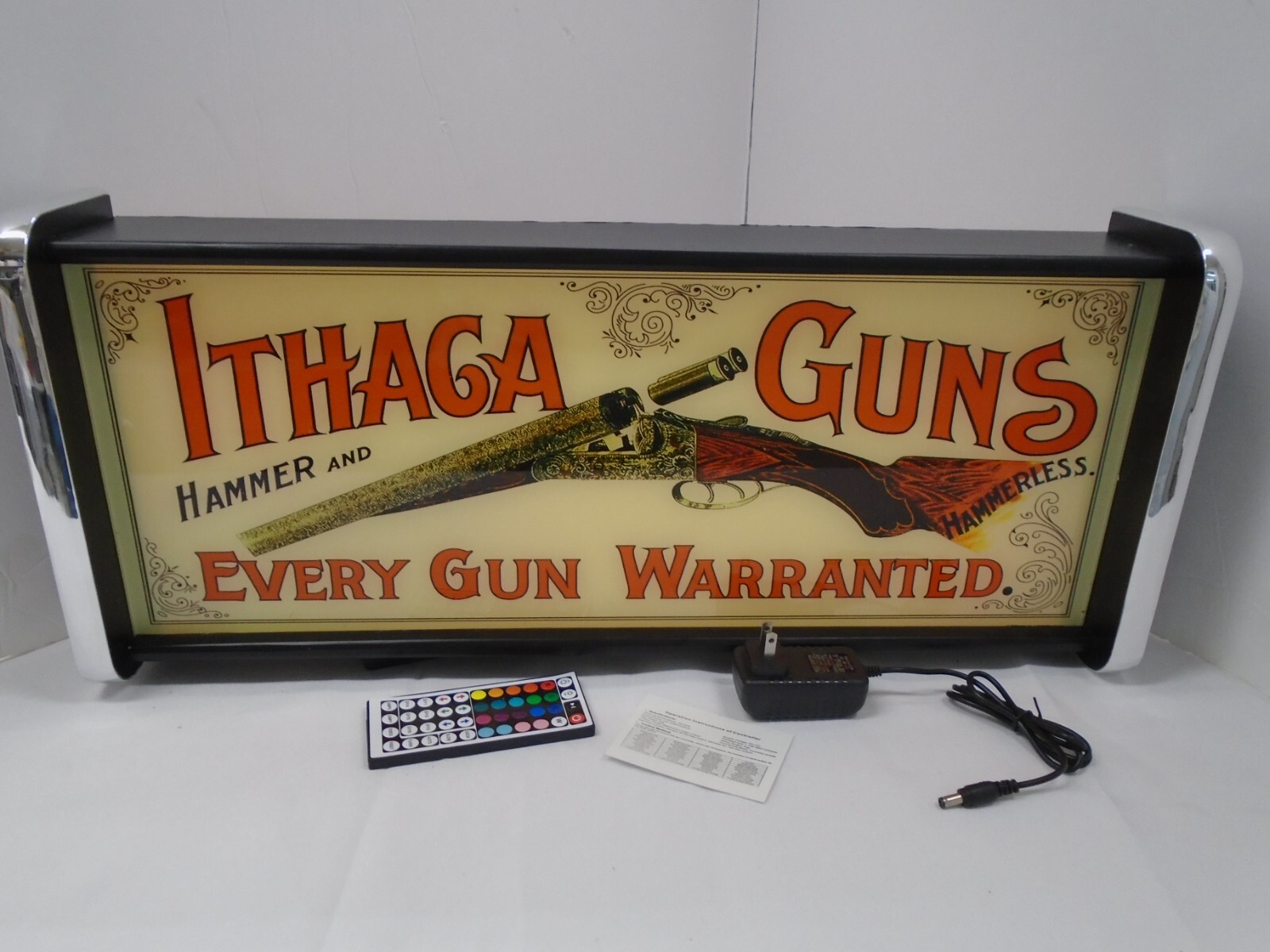 Ithaca Guns Every Gun Warranted LED Display lighted sign lightbox Hanging Light Ithaca Guns Every Gun Warranted LED Display lighted sign lightbox Hanging Light