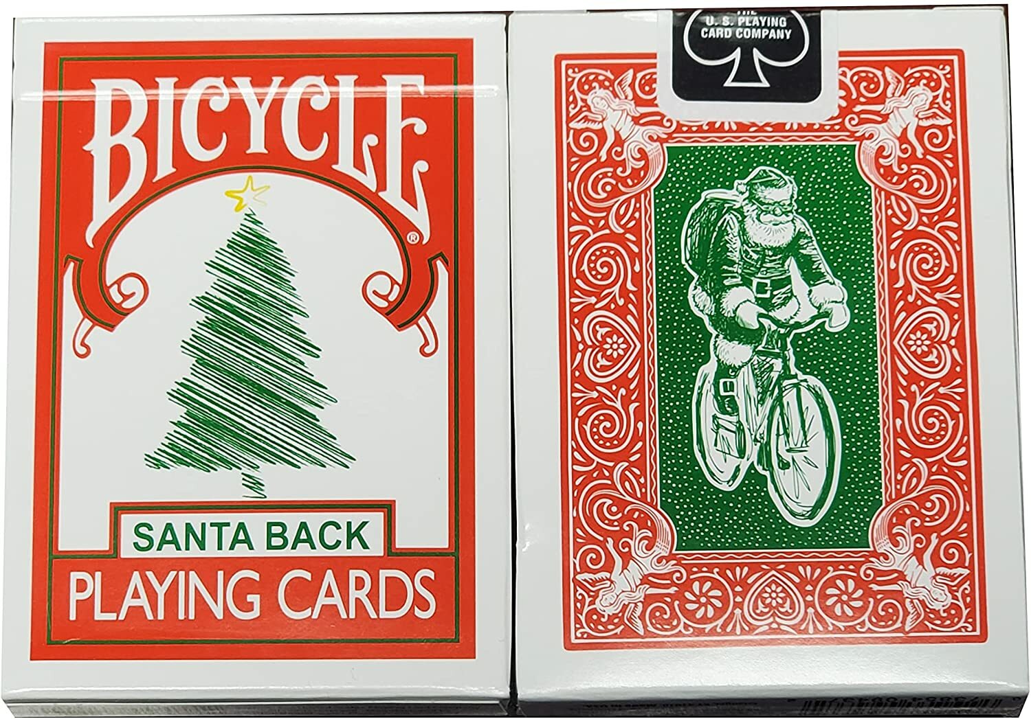 Bicycle Red Back Green Santa Playing Cards 2nd Edition Christmas Holiday Deck Bicycle Red Back Green Santa Playing Cards 2nd Edition Christmas Holiday Deck
