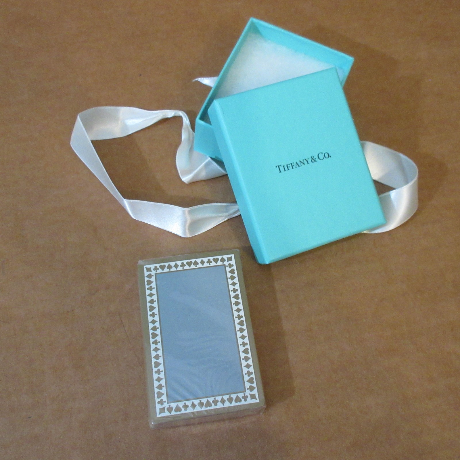 Vtg NOS Tiffany & Co. Playing Cards Single Deck Gray Back w/Box NY Spain SEALED