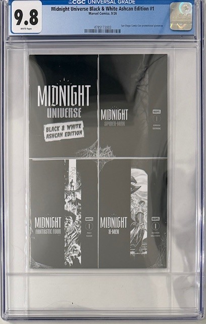 Midnight Universe | CGC 9.8 | Ashcan B&W | Spider-Man X-Men Fantastic Four