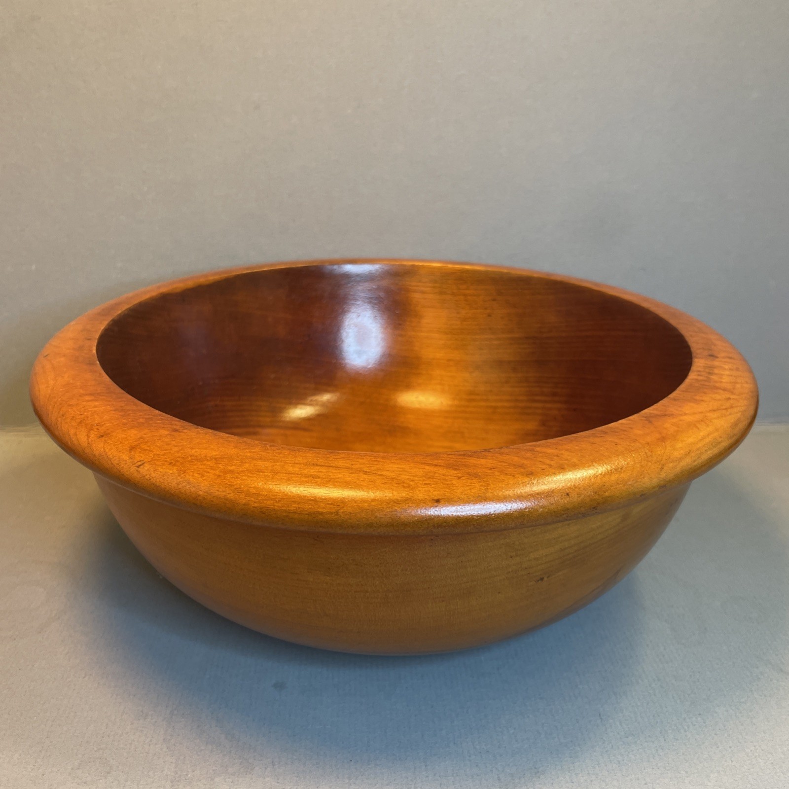 Vintage Hand-Turned Solid Wood Bowl 9.5” Rustic Salad Fruit Serving Bowl Vintage Hand-Turned Solid Wood Bowl 9.5” Rustic Salad Fruit Serving Bowl