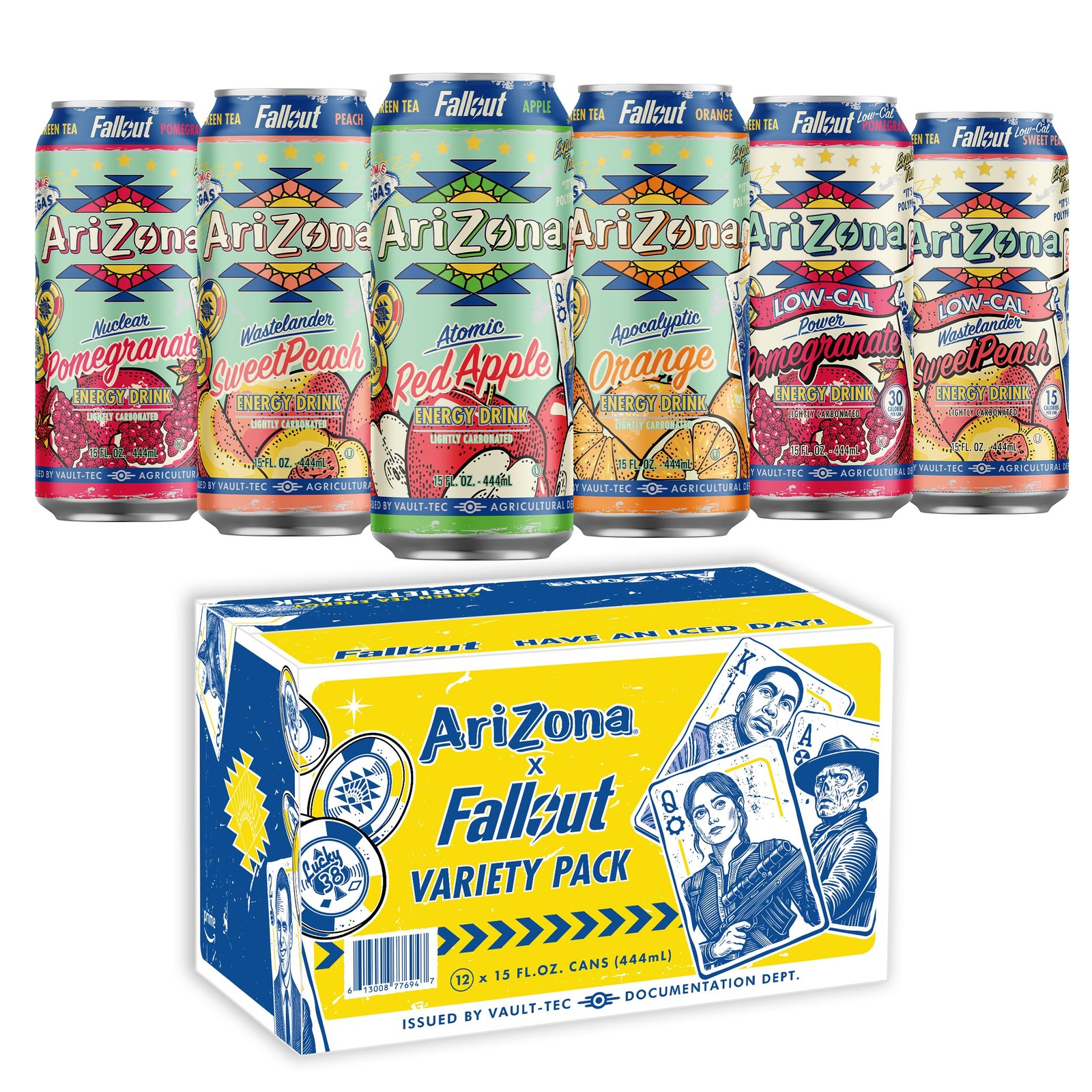 AriZona x Fallout Energy Drink - Green Tea 15 Fl Oz (Pack of 12), Multi AriZona x Fallout Energy Drink - Green Tea 15 Fl Oz (Pack of 12), Multi