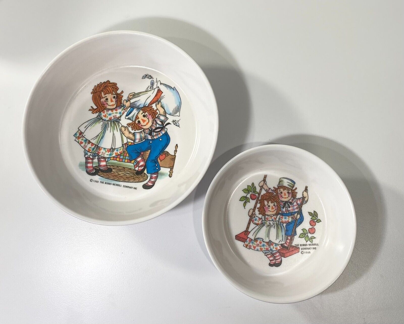 Oneida Bowls Raggedy Ann Andy 1969 3245 3258 Deluxe The Bobbs Merrill Company
