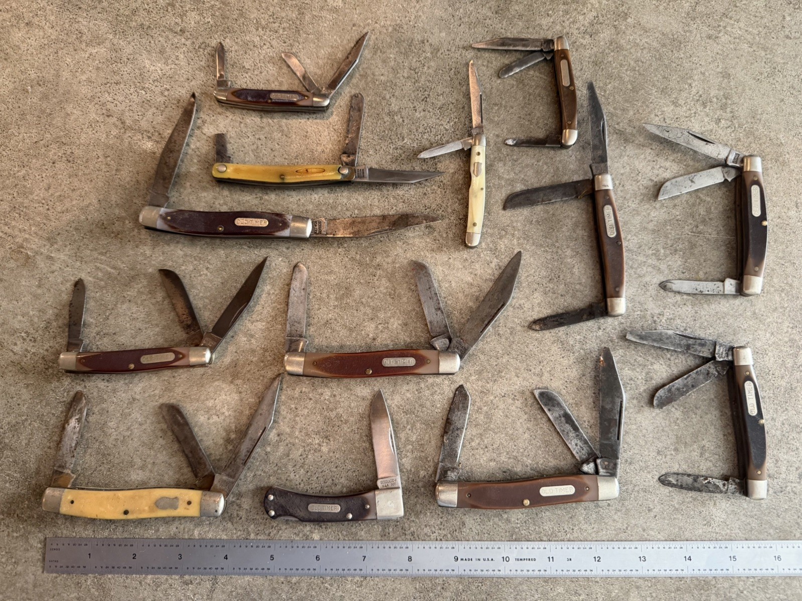 Lot of 13 Vintage Schrade & Schrade Walden Pocketknives Pocket Knife Lot