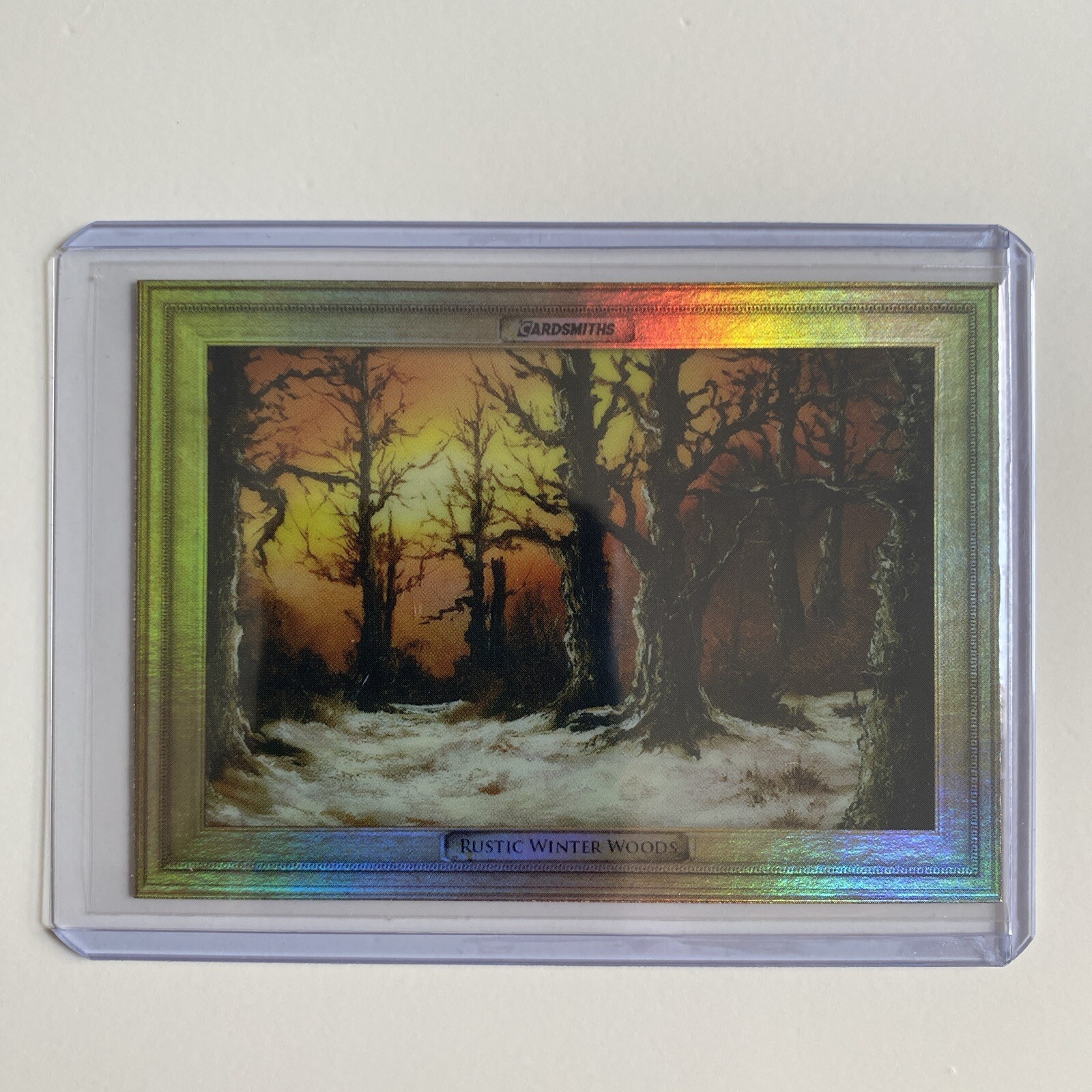 2023 Cardsmiths Bob Ross Series 1 #14 Rustic Winter Woods Rainbow Foil NM 2023 Cardsmiths Bob Ross Series 1 #14 Rustic Winter Woods Rainbow Foil NM