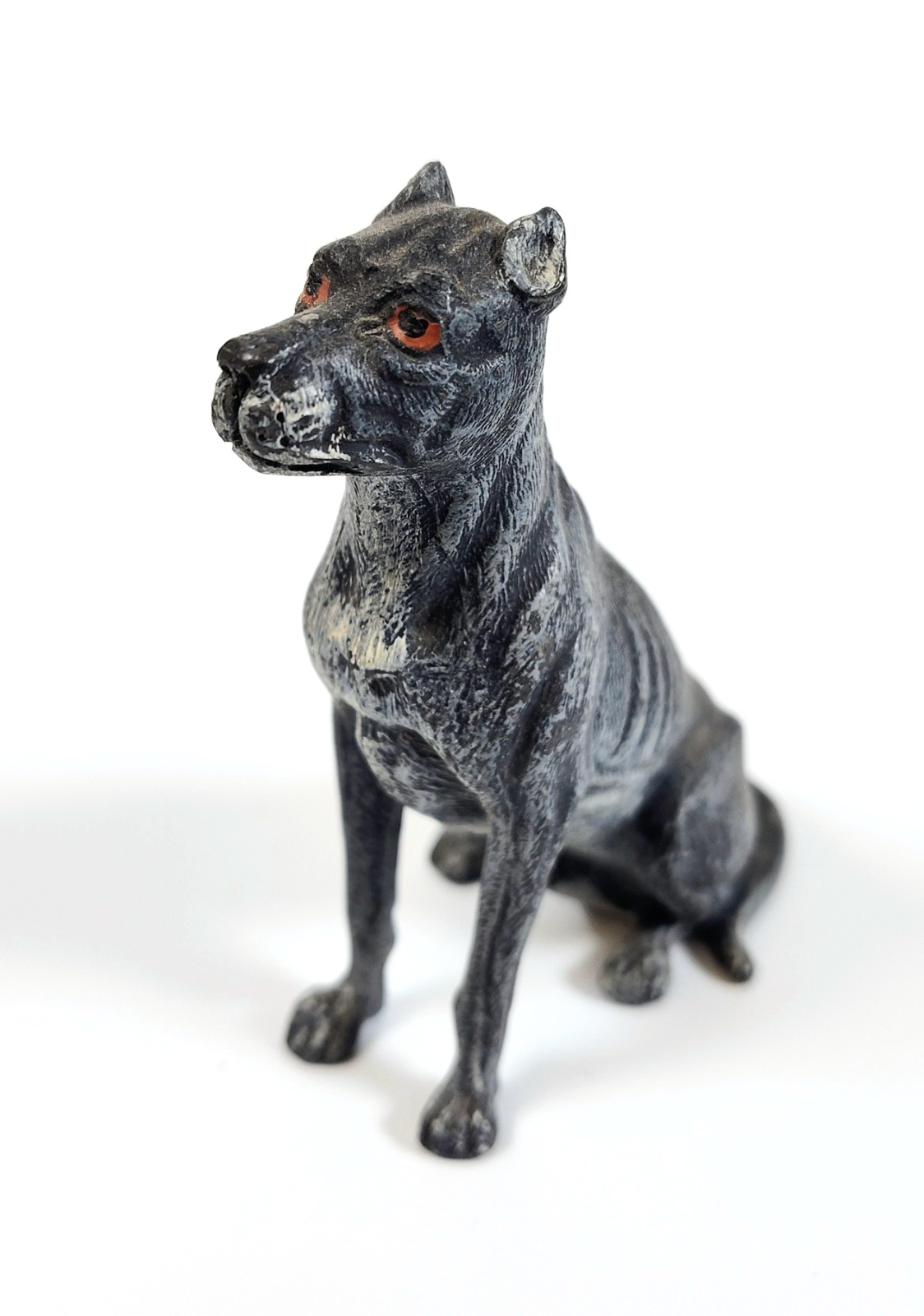 Antique 1900s Austrian Cold Painted Bronze Mastiff Dog Figurine 3\