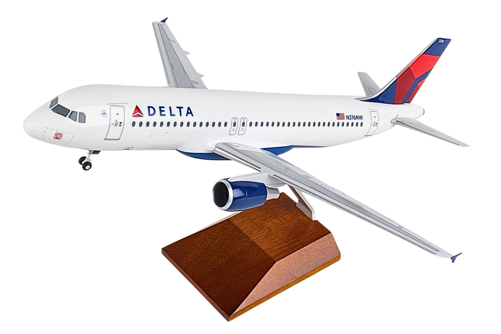 Skymarks SKR8304 Delta Airlines Airbus A320 N376NW Desk 1/100 Jet Model Airplane