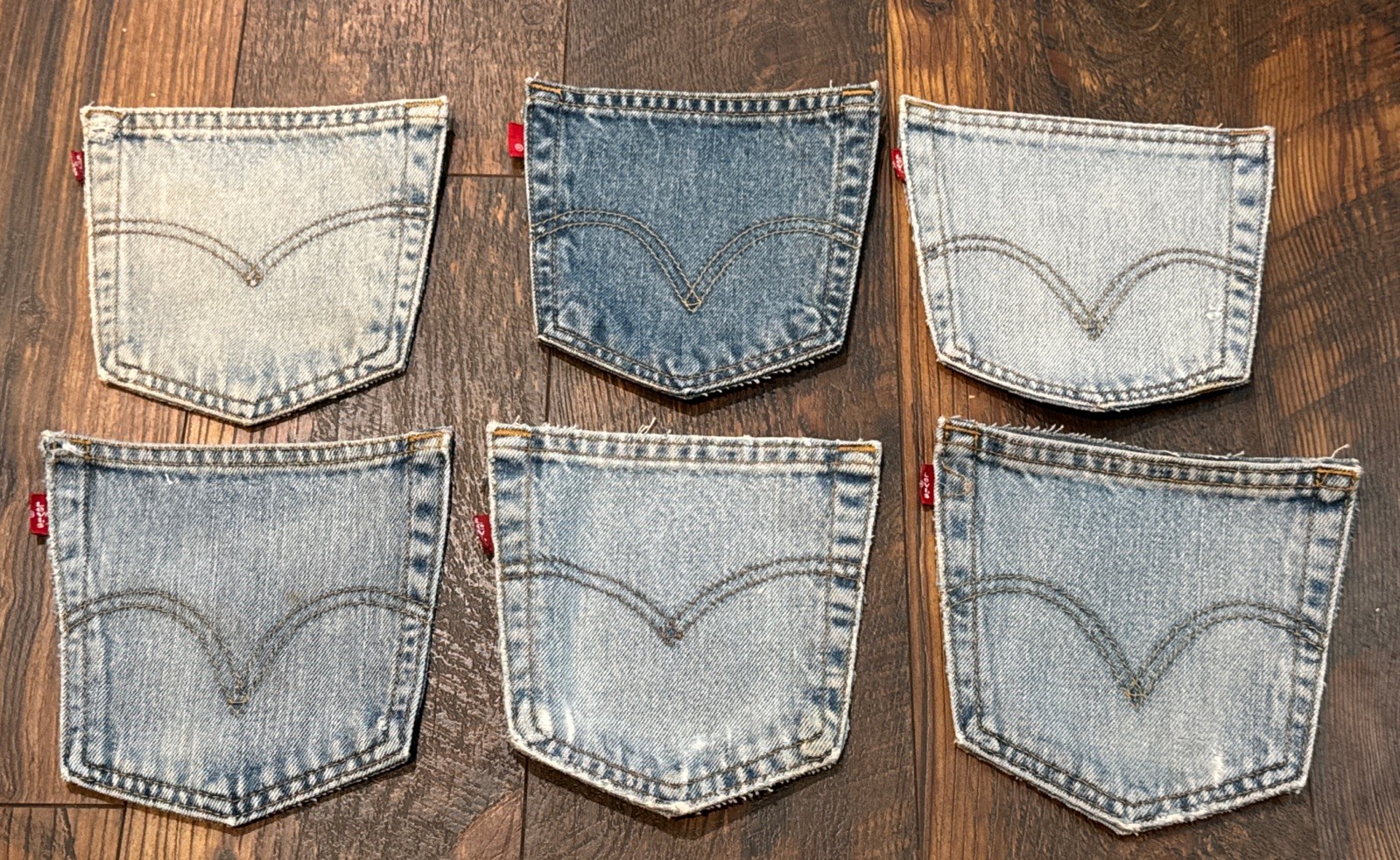 Vintage Levi’s Red Tab Pockets - For Sewing Or Crafts, Sold In Lots Of Six Vintage Levi’s Red Tab Pockets - For Sewing Or Crafts, Sold In Lots Of Six