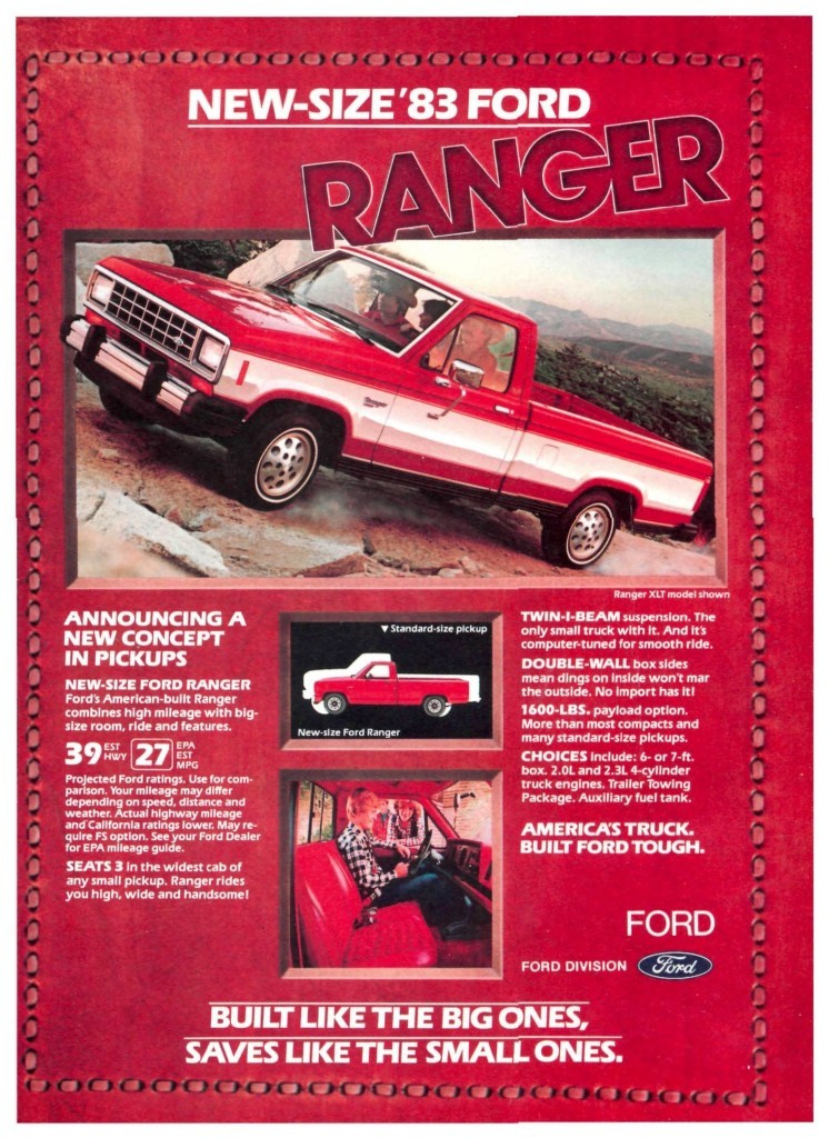 Ford Ranger Truck Poster Advertising Ad Print 1983 Wall Art 11x14”