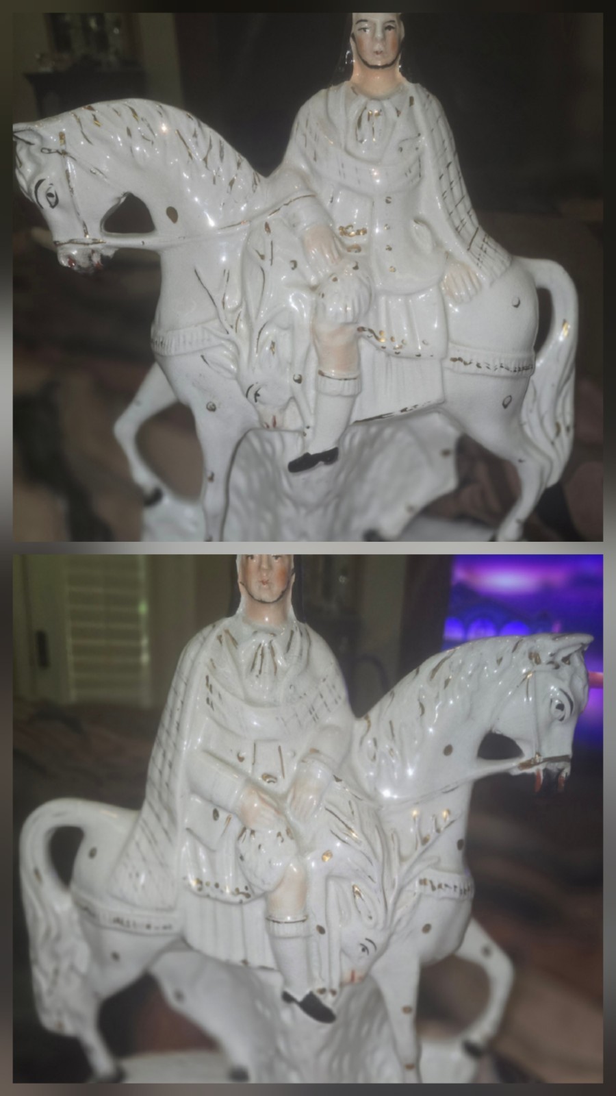 19th Century English Staffordshire Scottish Highlands Hunter on Horseback 19th Century English Staffordshire Scottish Highlands Hunter on Horseback