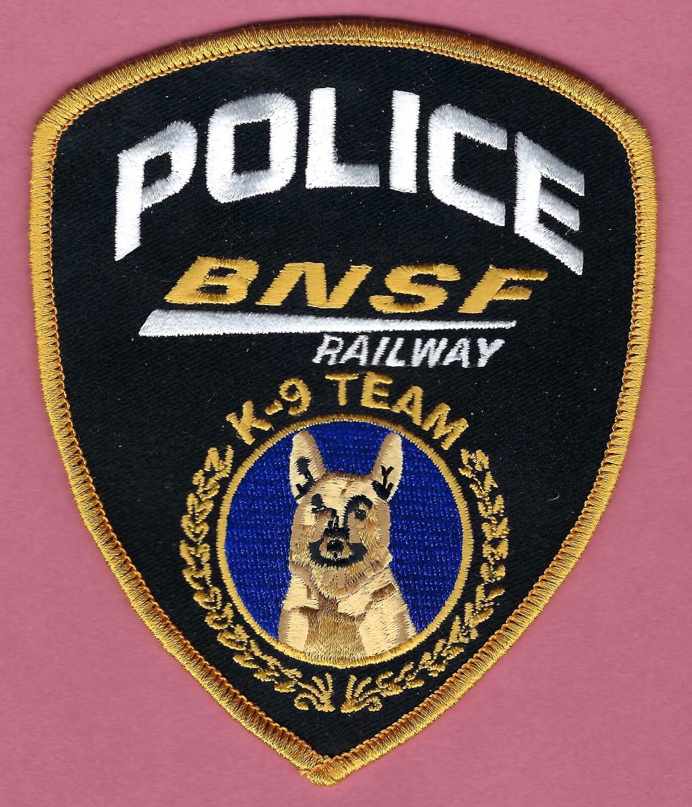 BNSF BURLINGTON NORTHERN SANTA FE RAILWAY POLICE K-9 TEAM PATCH