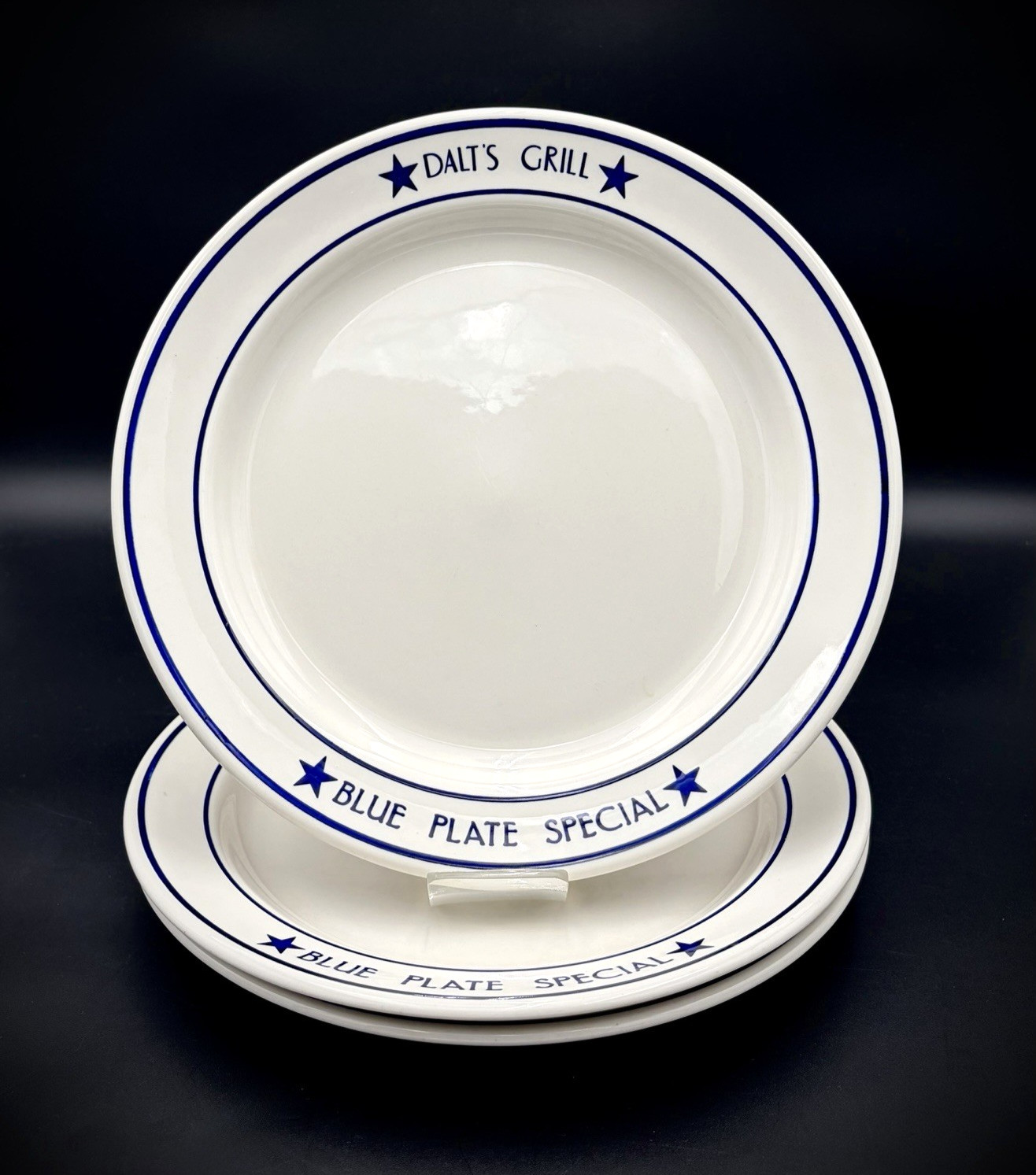 3 VTG Dalt’s Grill Blue Plate Special Restaurant Ware Plates By Sterling China