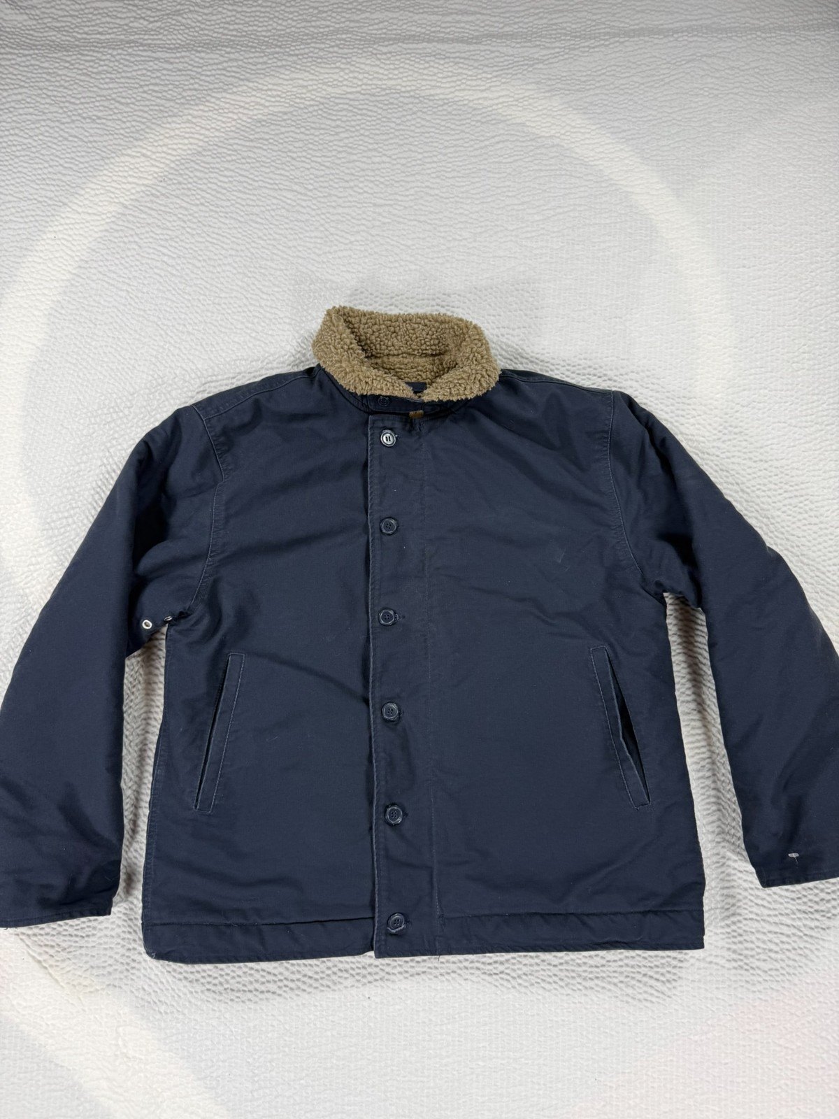 Vintage US Military Jacket Mens 42 Navy Department N-1 Deck Sherpa Lined Coat Vintage US Military Jacket Mens 42 Navy Department N-1 Deck Sherpa Lined Coat