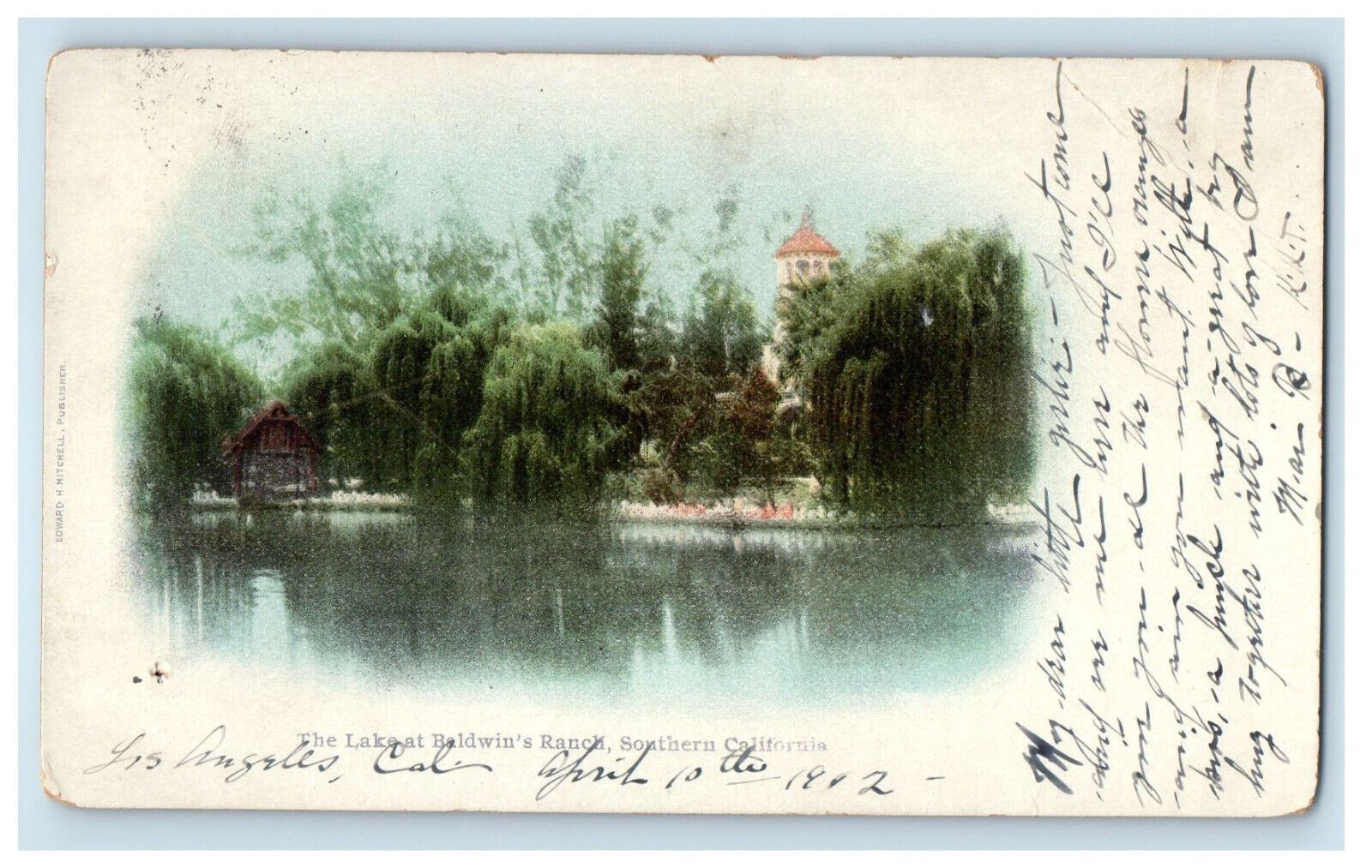 1902 The Lake at Baldwin's Ranch Southern California CA Posted Postcard 1902 The Lake at Baldwin's Ranch Southern California CA Posted Postcard