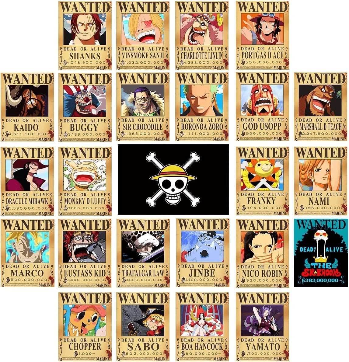 25 Pcs Anime One Piece Wanted Bounty Posters Straw Hat Pirates Crew Stickers 25 Pcs Anime One Piece Wanted Bounty Posters Straw Hat Pirates Crew Stickers
