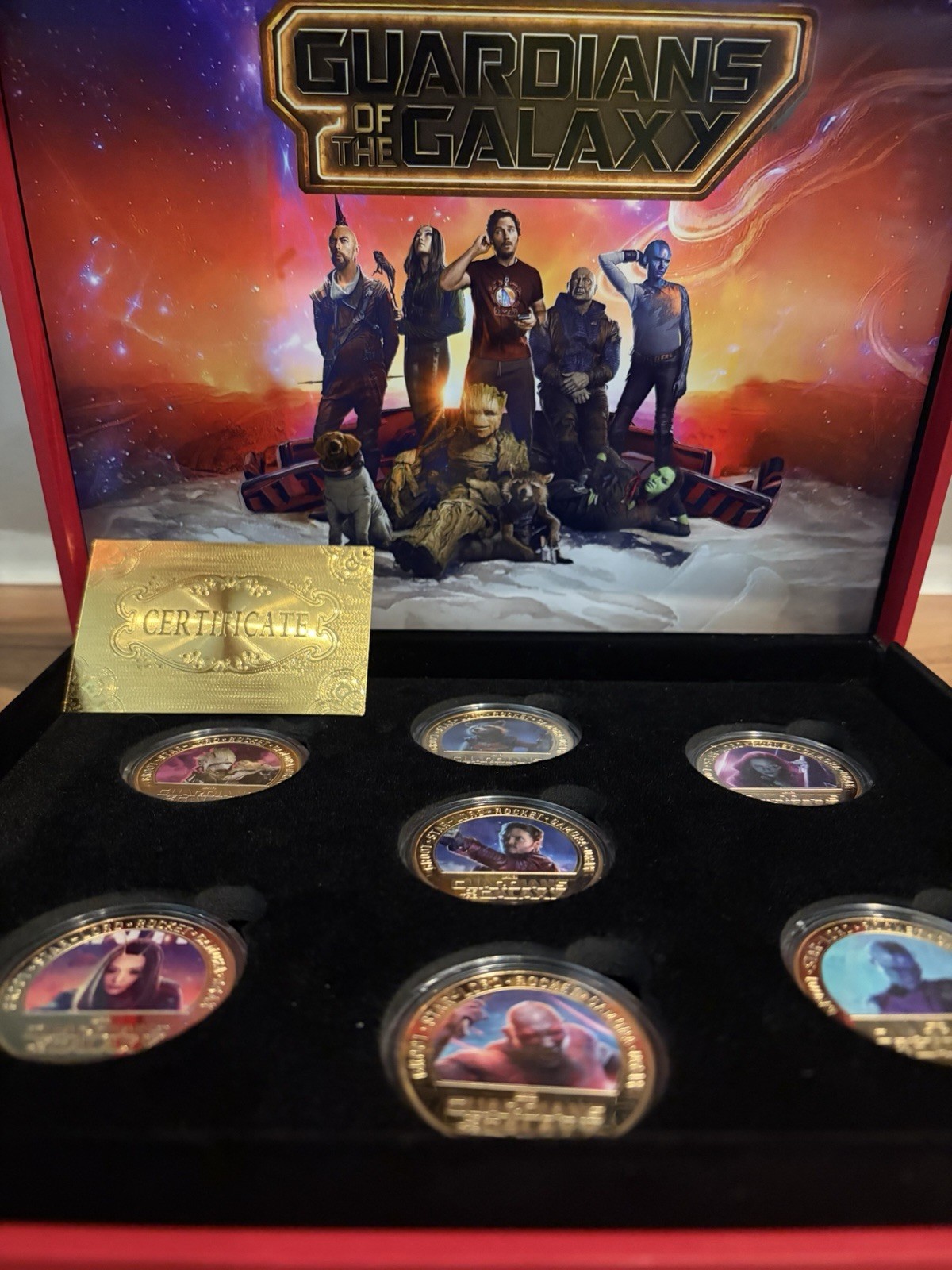 Marvel Guardians of the Galaxy Limited Edition Gold Plated Coin Set w/ COA