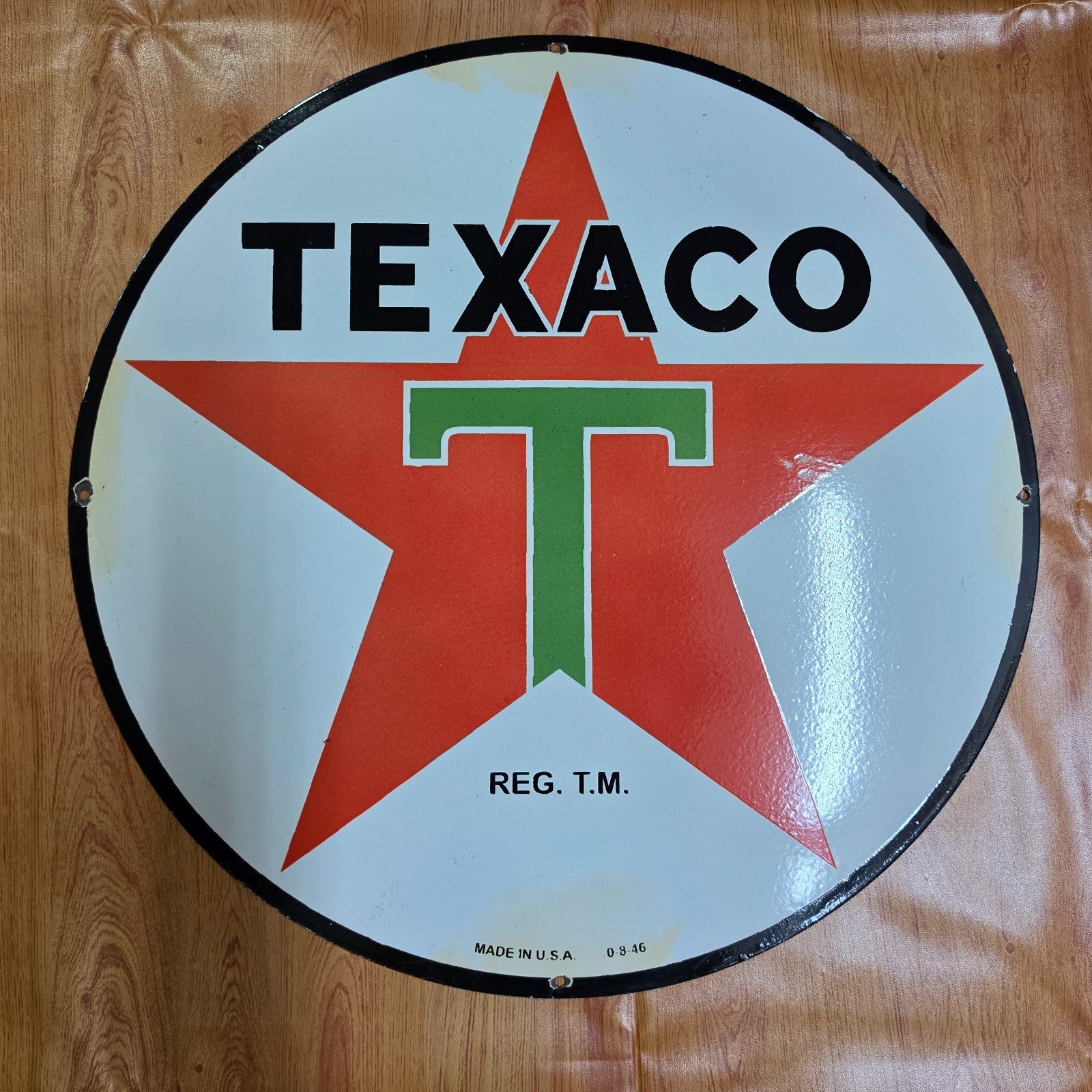 TEXACO STAR PORCELAIN ENAMEL SIGN 29 X 29 INCHES