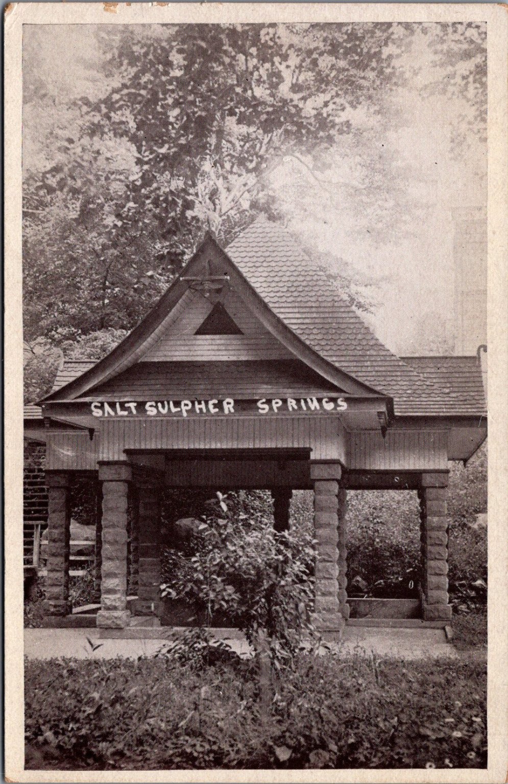 Salt Sulpher Springs Pavilion Real Photo Postcard c. 1910s Auburn Ind. RPPC