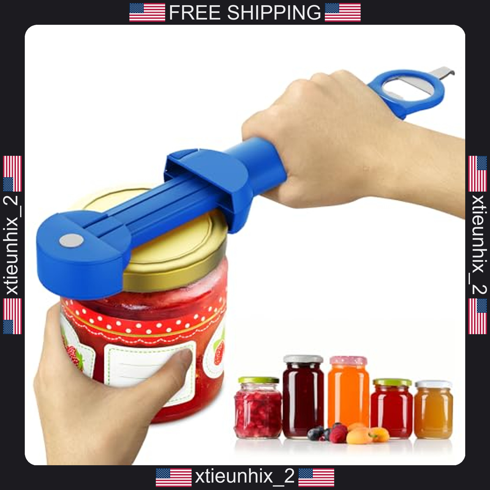 Multi-Function Bottle & Can Opener for Seniors with Arthritis, Ergonomic Handle