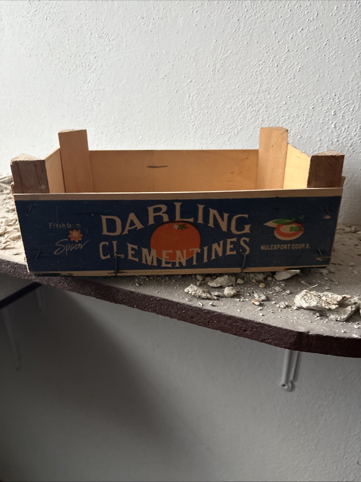 Vintage Wooden Fruit Crate Box DARLING CLEMENTINES - fresh from Spain - vintage