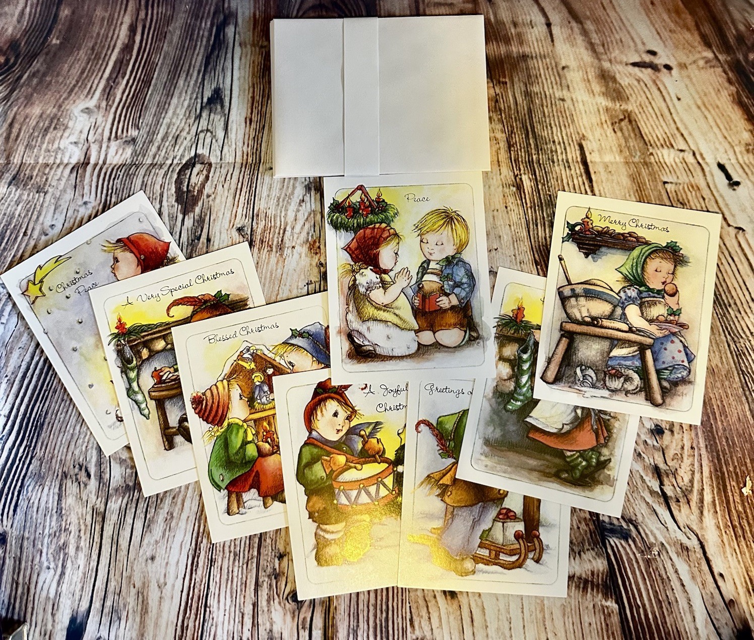 Vintage 1998 Hummel Christmas Cards Lot Of (8) Unused With Envelopes