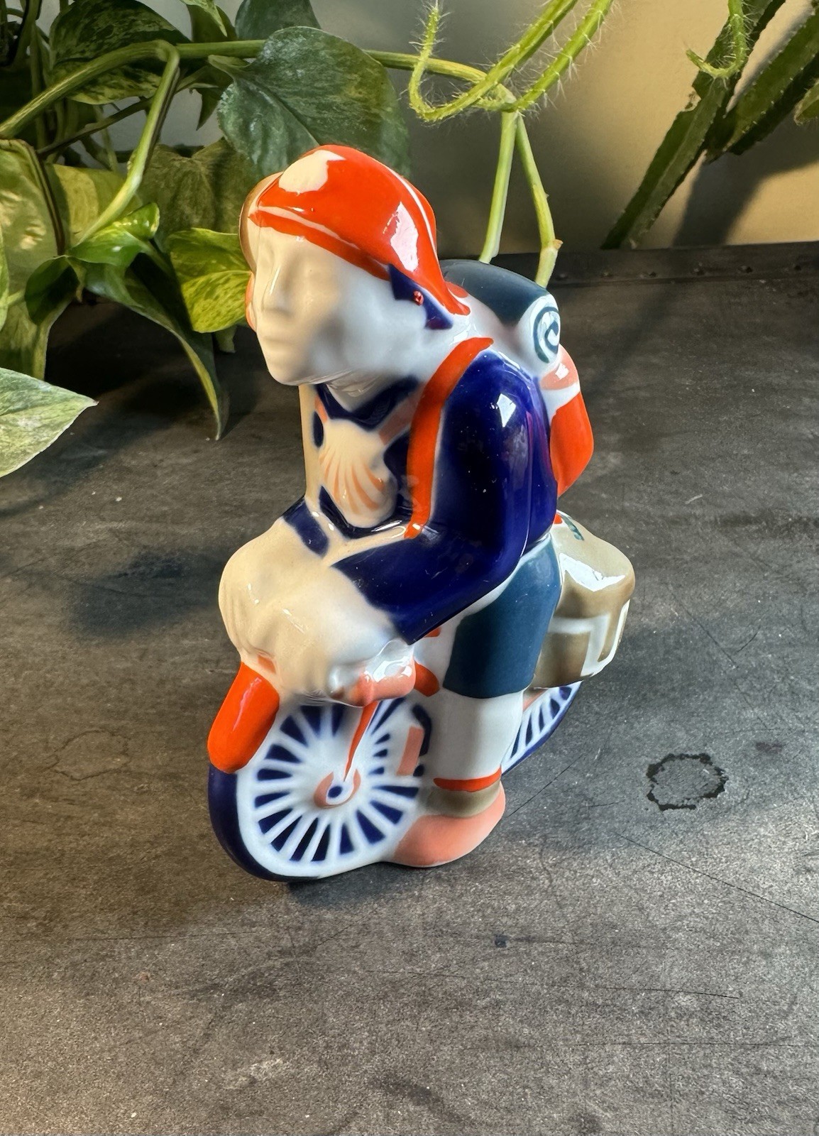 Vintage 90s Sargadelos Peregrino Nº1 Figurine Pilgrim On Bicycle Spain O Castro
