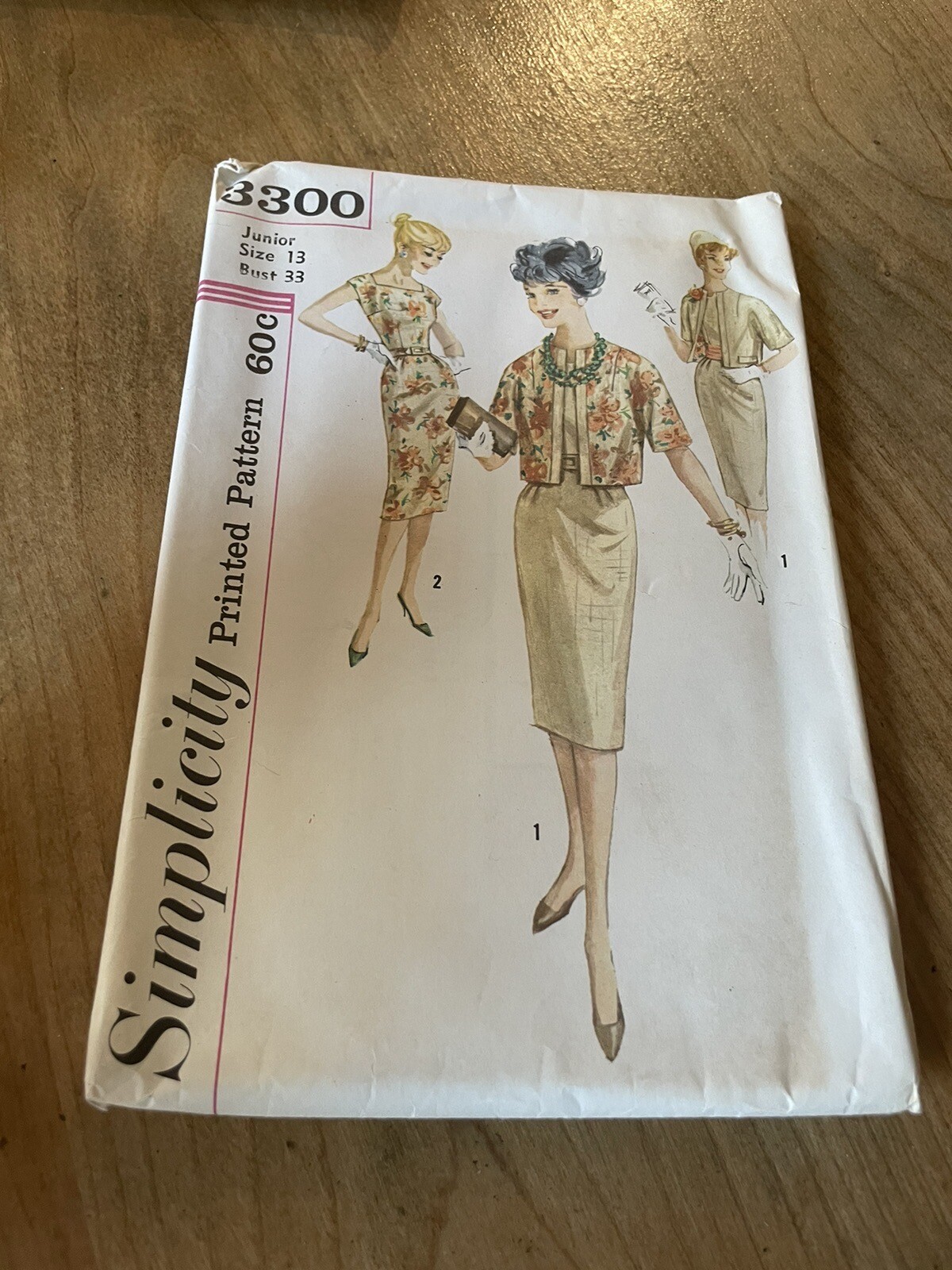 Vintage 1950s SIMPLICITY Pattern 3300 Dress  Junior Size 13 Bust 33