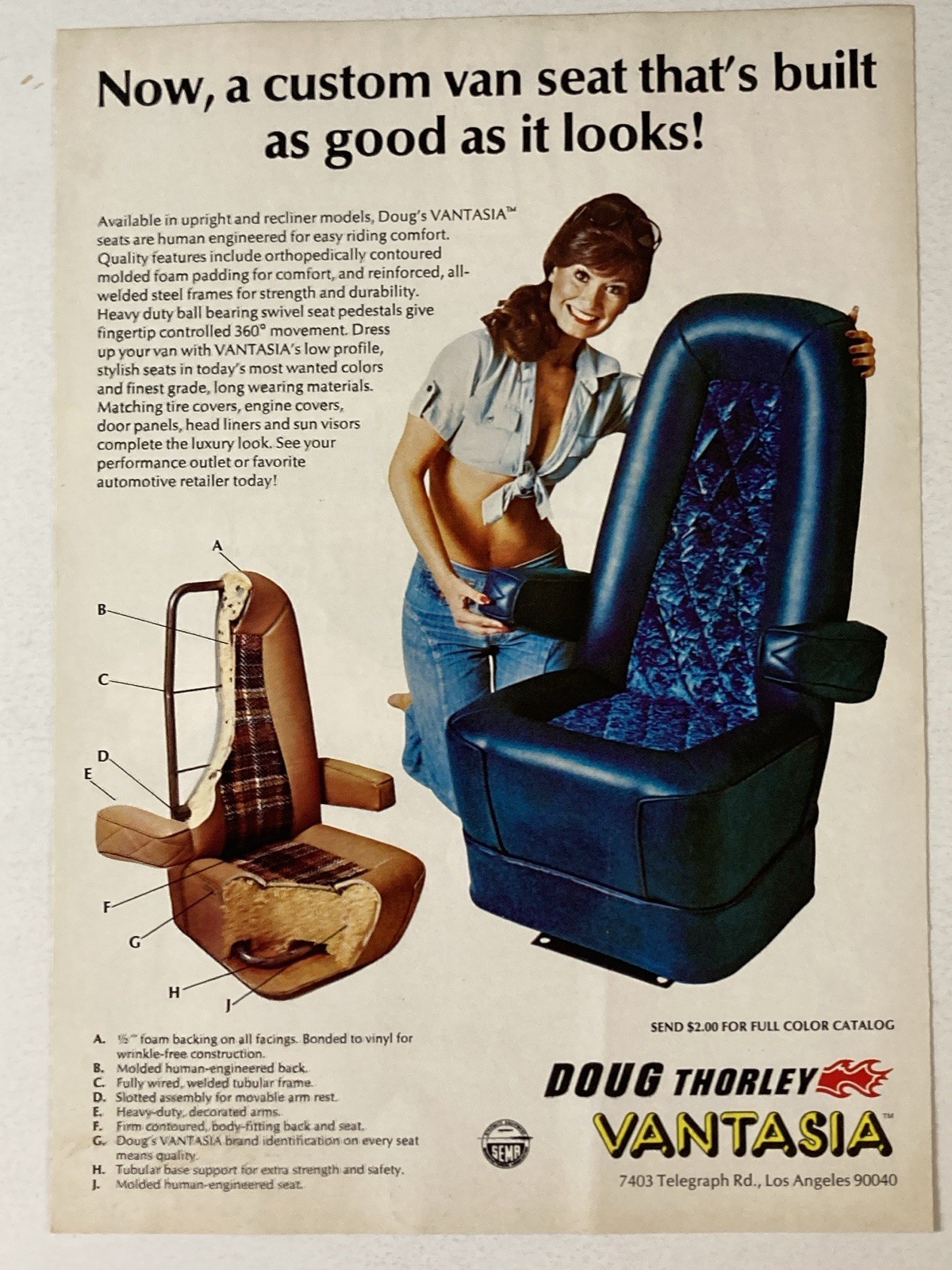 1977 Doug Thorley Vantasia Print Ad Custom Van Seat 1977 Doug Thorley Vantasia Print Ad Custom Van Seat