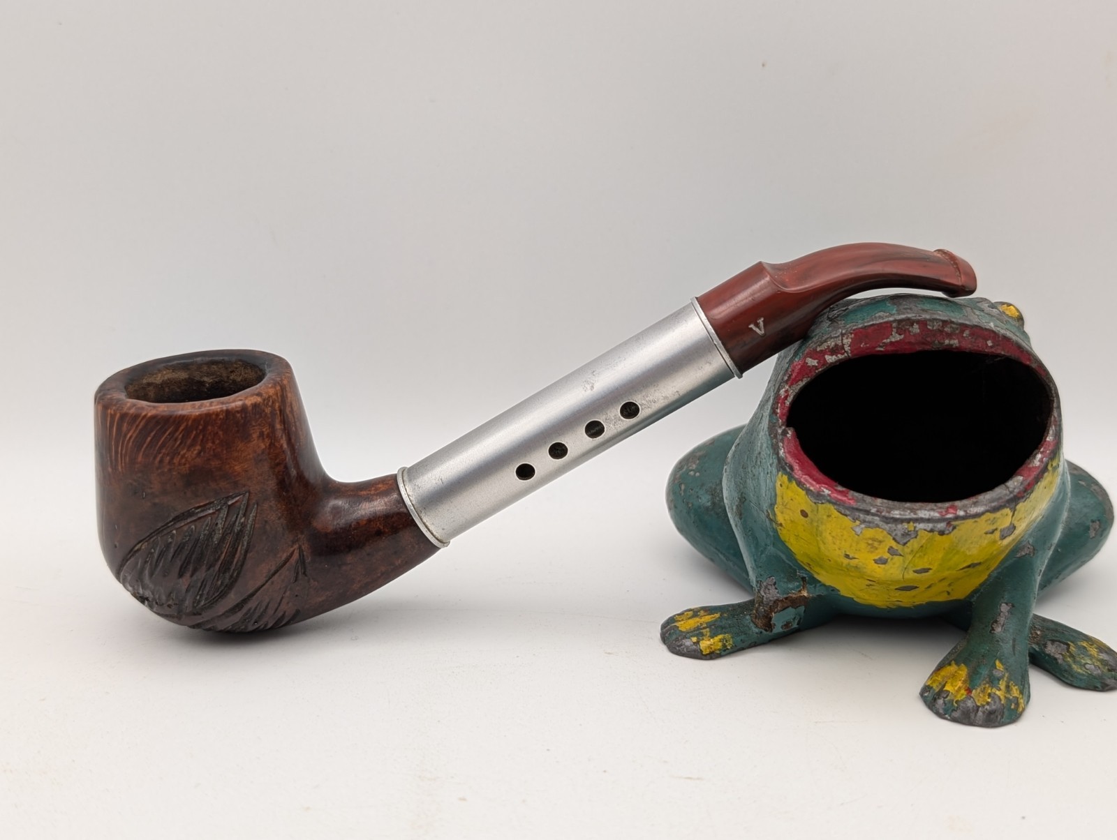 Vintage Medico Ventilator Bent Billiard Radiator Estate Tobacco Pipe