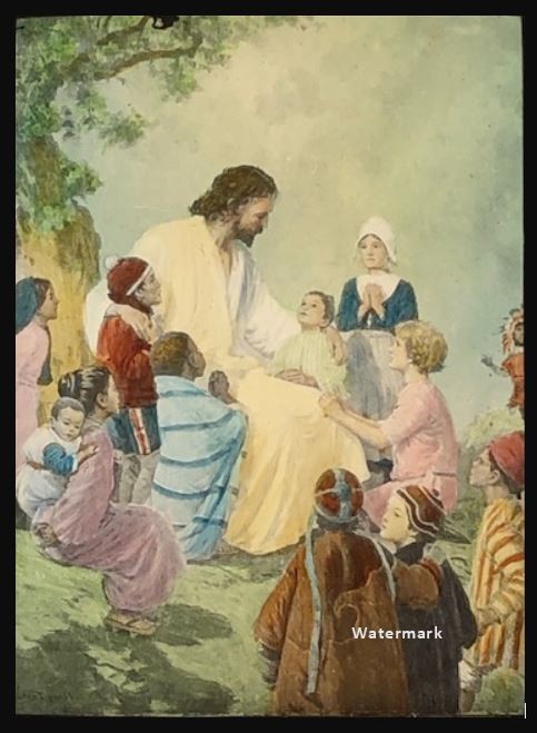 The Lord of Love / Love For All / Antique Magic Lantern glass slide /Bible