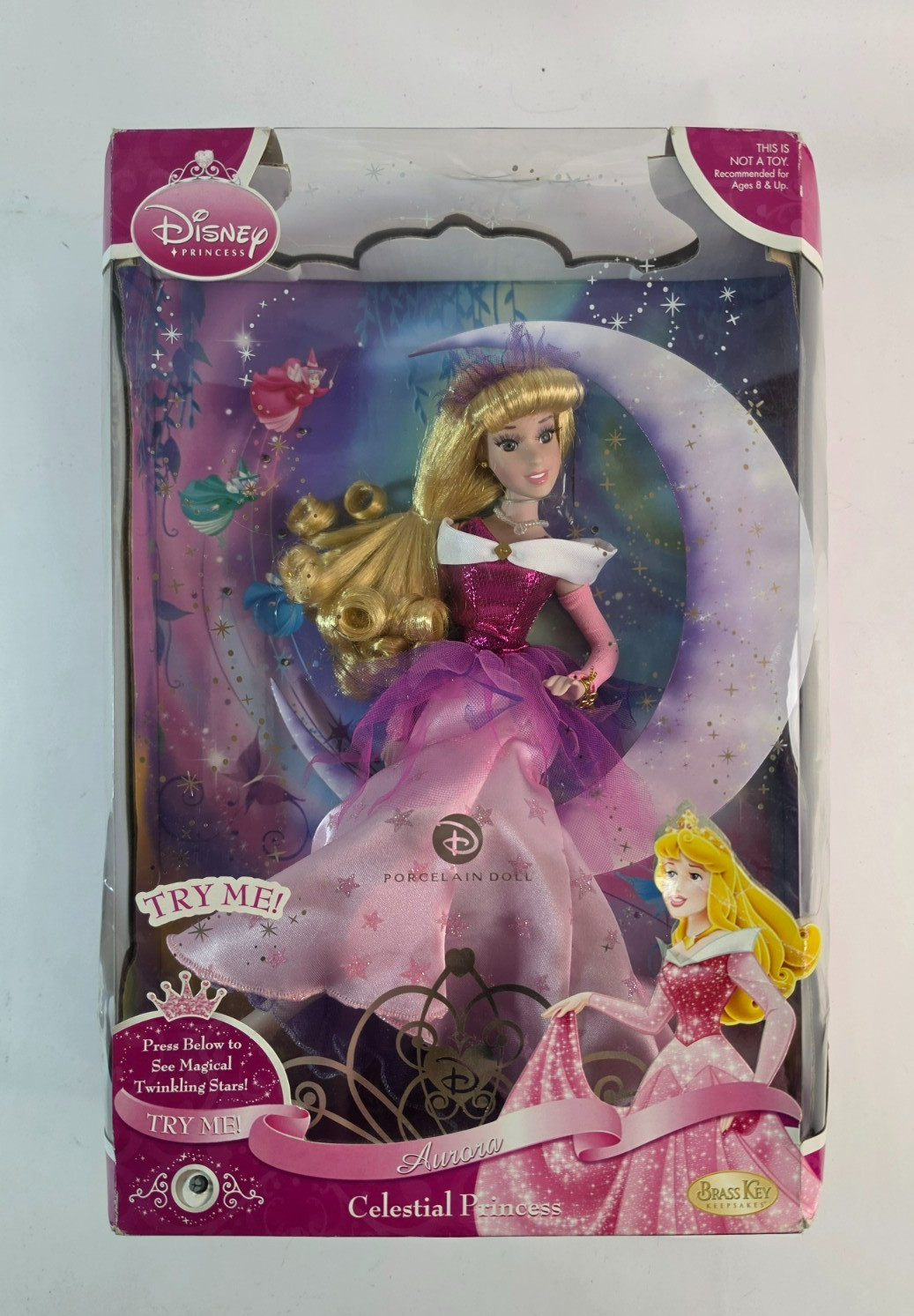 Disney Celestial Princess Aurora Barbie Doll w/ twinkle box Brass key 2009 w box Disney Celestial Princess Aurora Barbie Doll w/ twinkle box Brass key 2009 w box