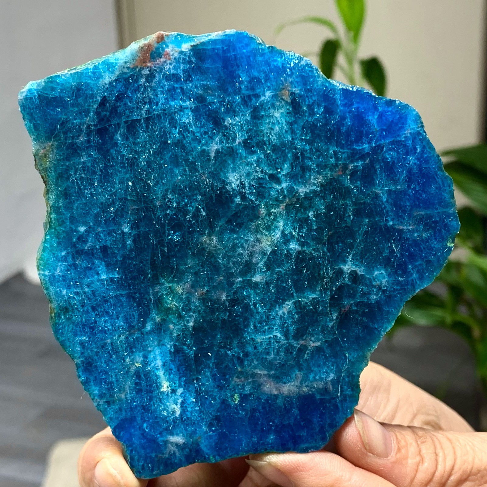 133G Natural Blue Apatite Quartz Rough flaky  Mineral Specimen Healing