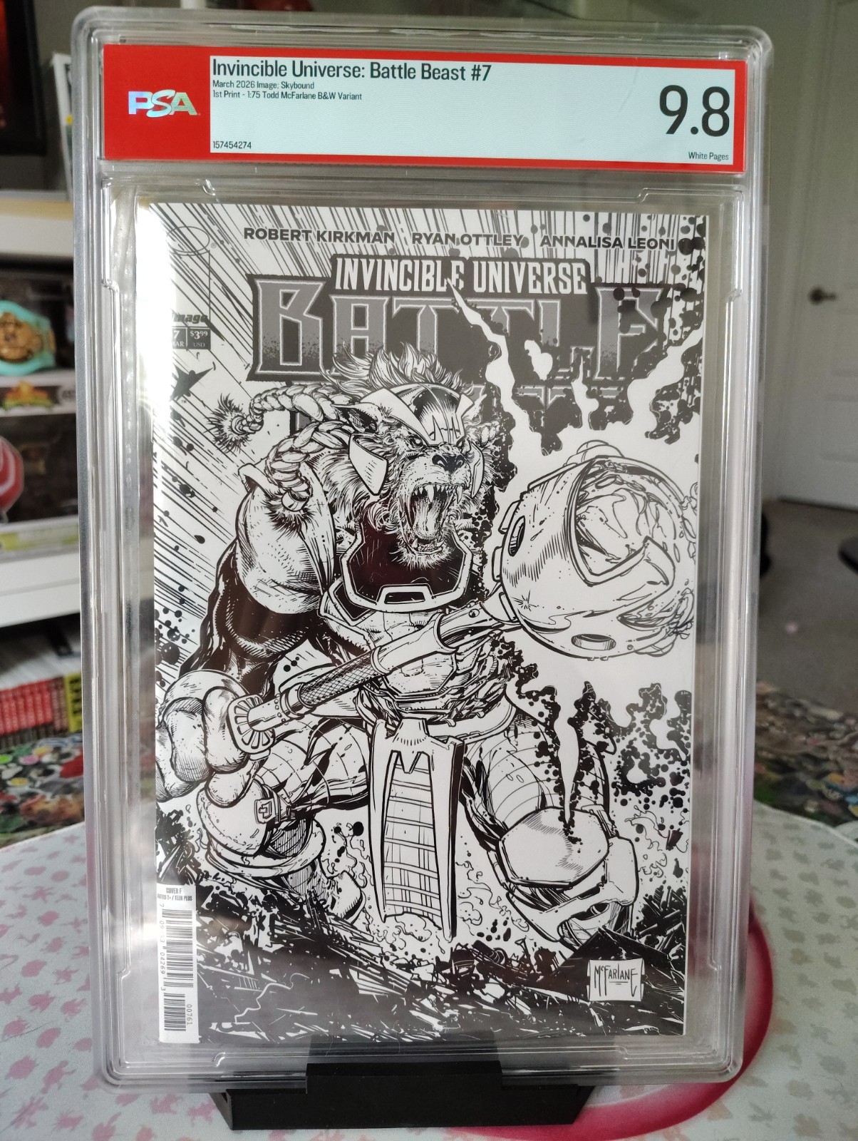 Invincible Universe Battle Beast #7 PSA 9.8 McFarlane 1:75 B&W Variant 2026