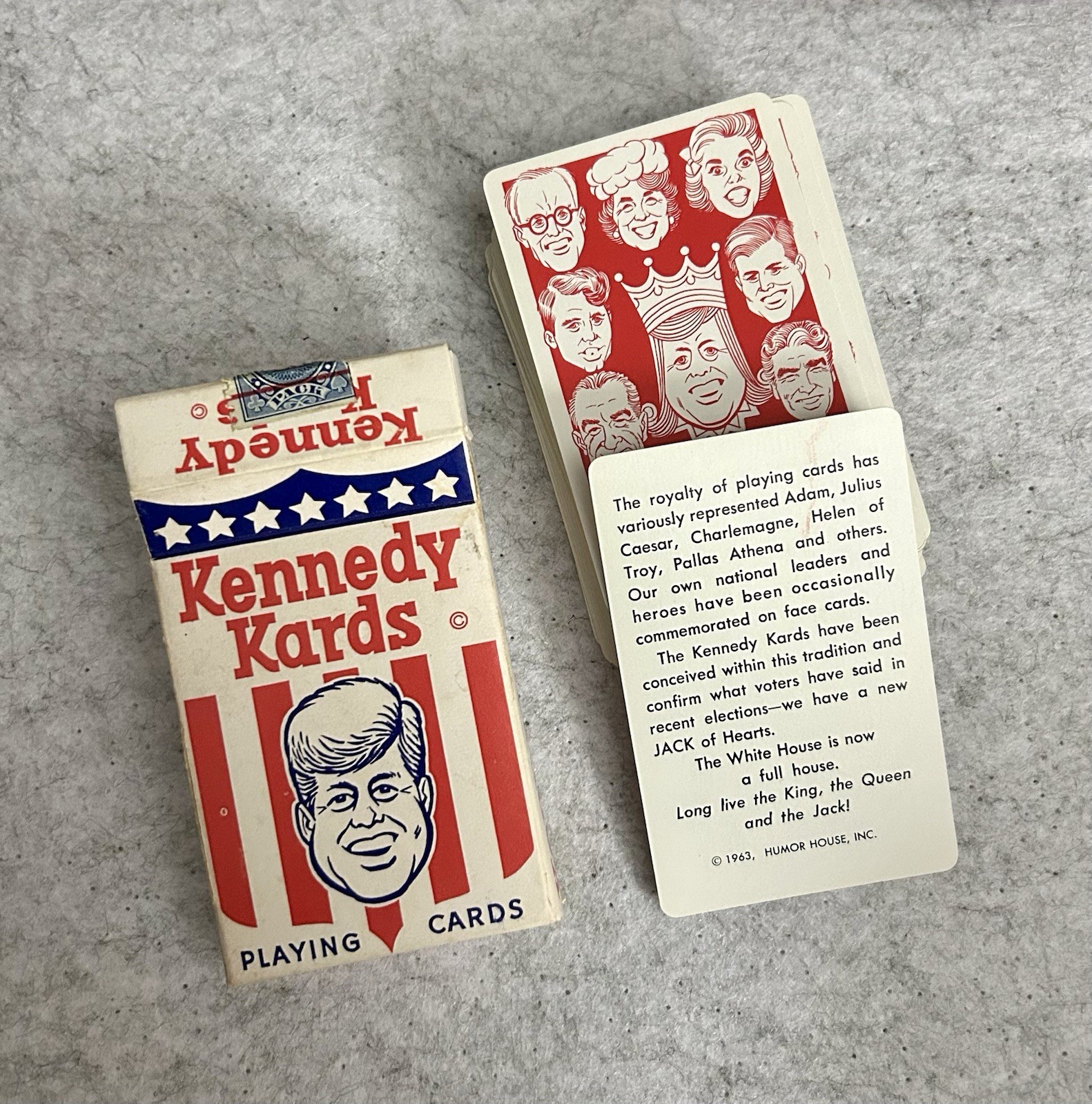 “Kennedy Kards” Playing Cards - Vintage 1963, Complete (Red Back)