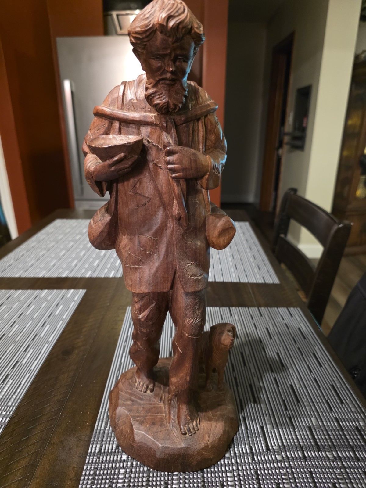 Vintage Hand Carved Wood 16.5\